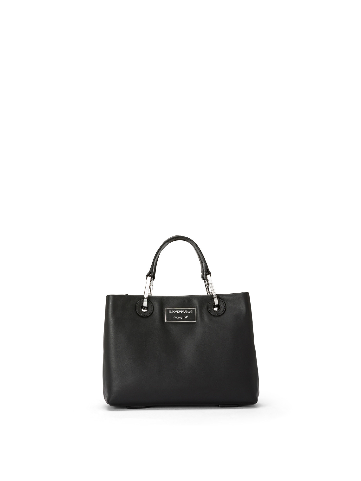 Emporio Armani - Small handbag in ecological leather, Black, large image number 0