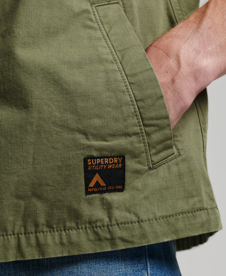 Superdry - Giacca sahariana in cotone, Verde, large image number 4
