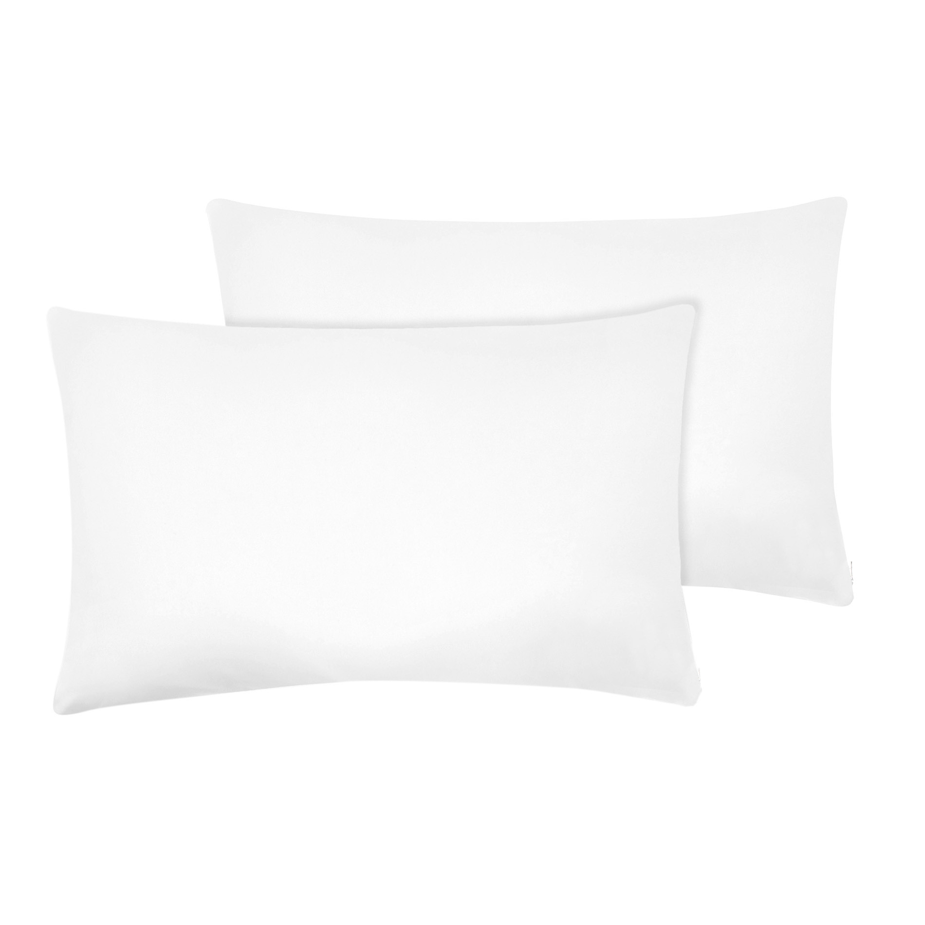 Set of 2 pillow cases in microfiber, White, large image number 0