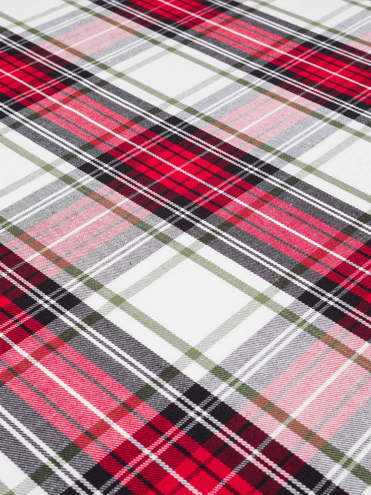 Tartan cotton twill tablecloth, White, large image number 1