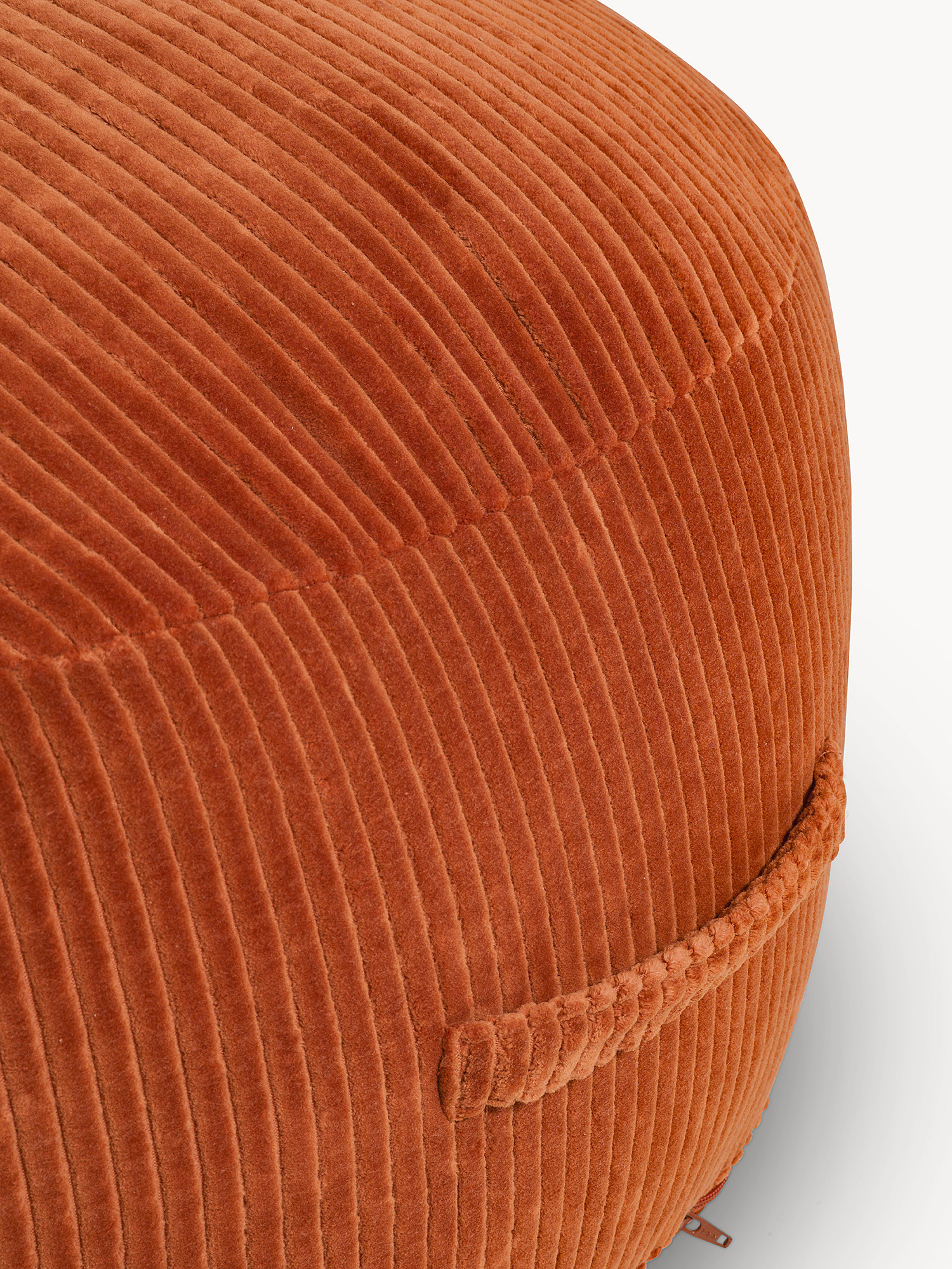 Pouf in velluto a costine, Rosso mattone, large image number 1