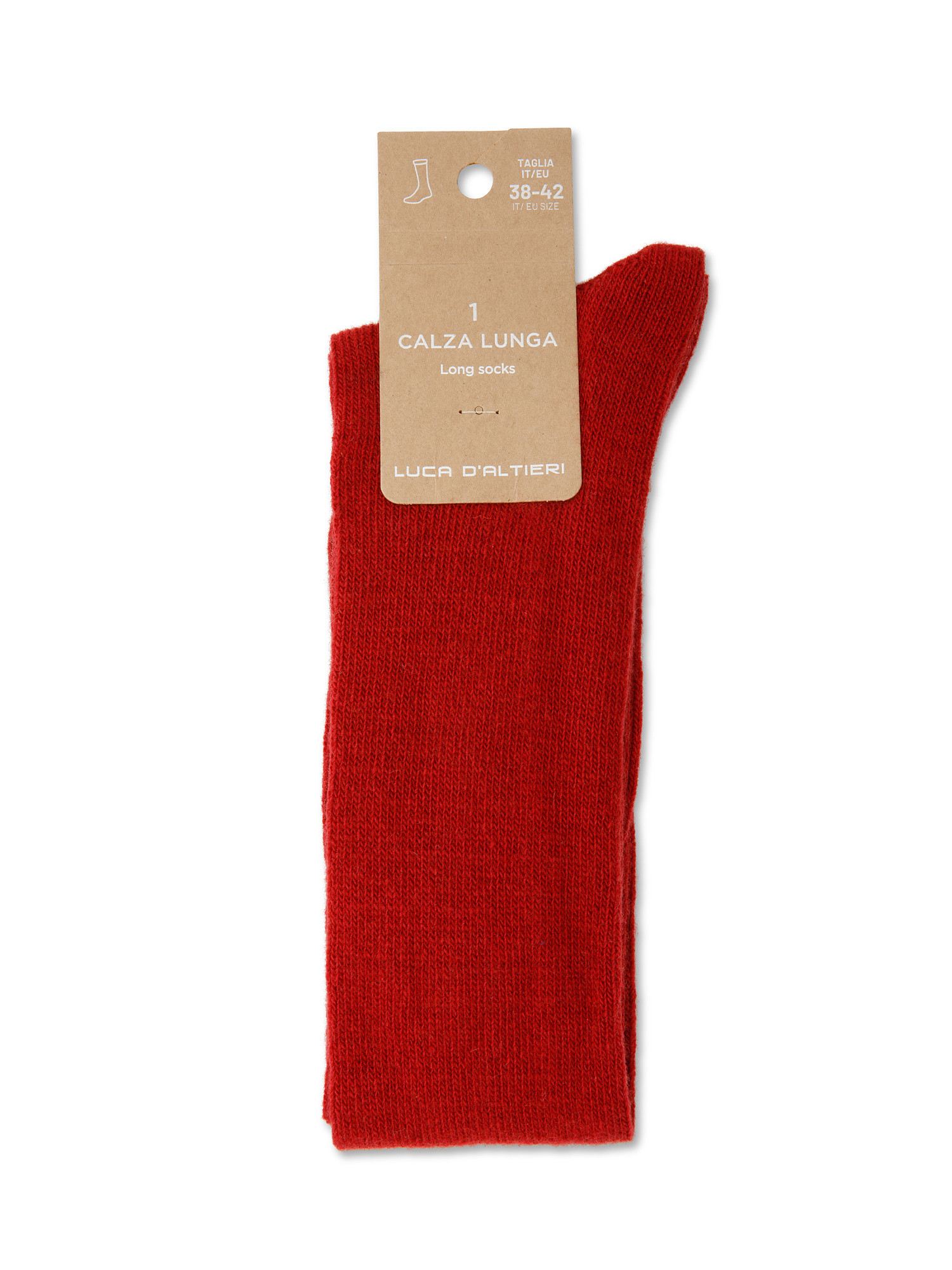 Set 2 calze lunghe cashmere blend, Rosso, large image number 0