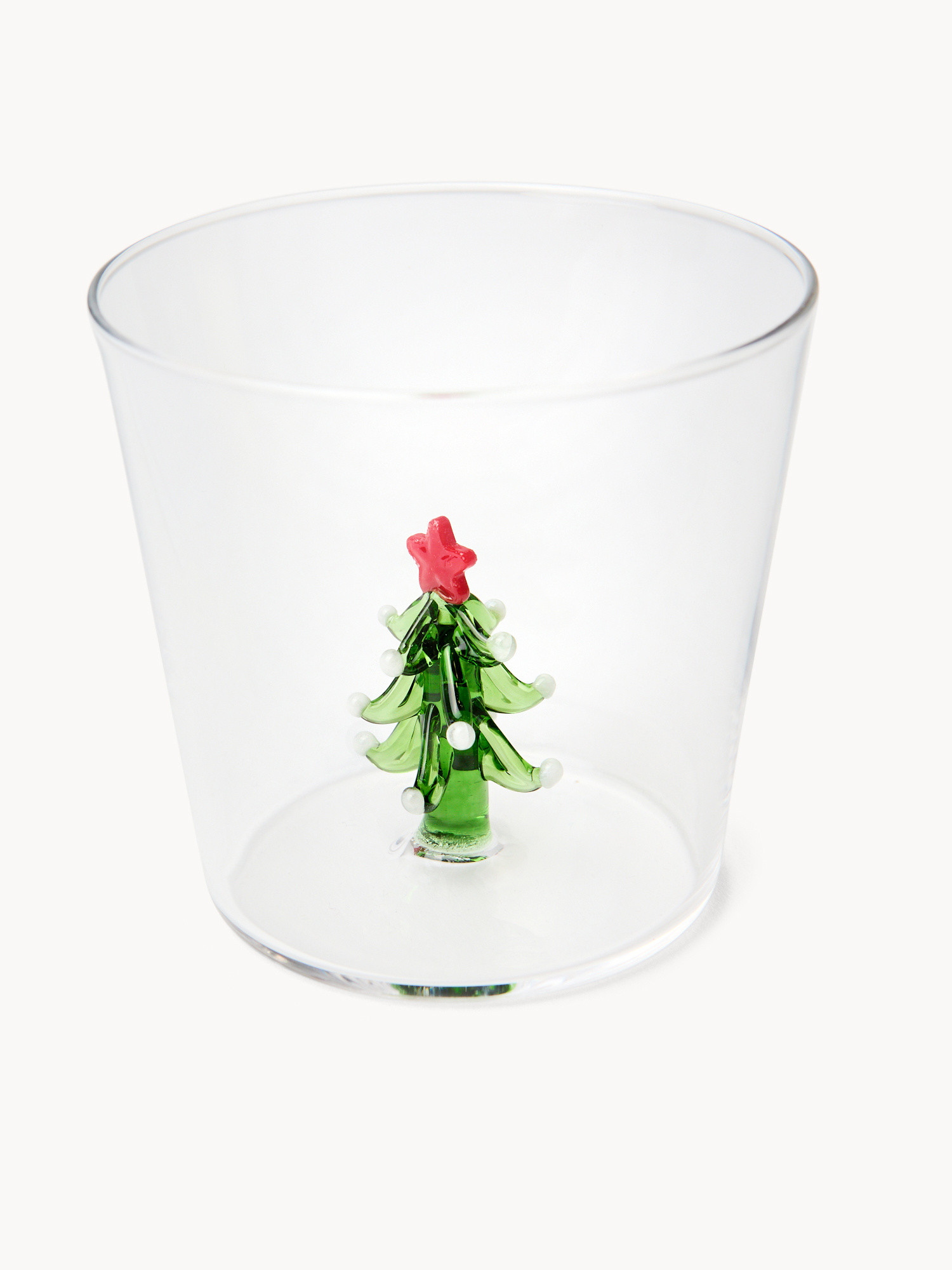 Glass tumbler with tree detail, Transparent, large image number 1