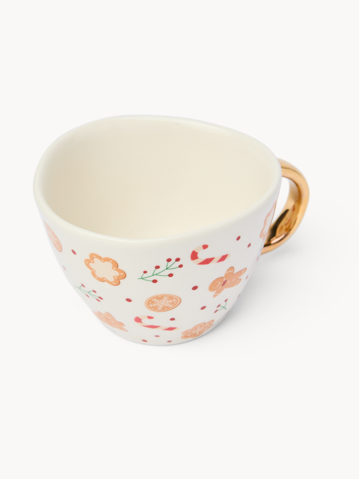 Gingerbread stoneware breakfast mug, White, large image number 1