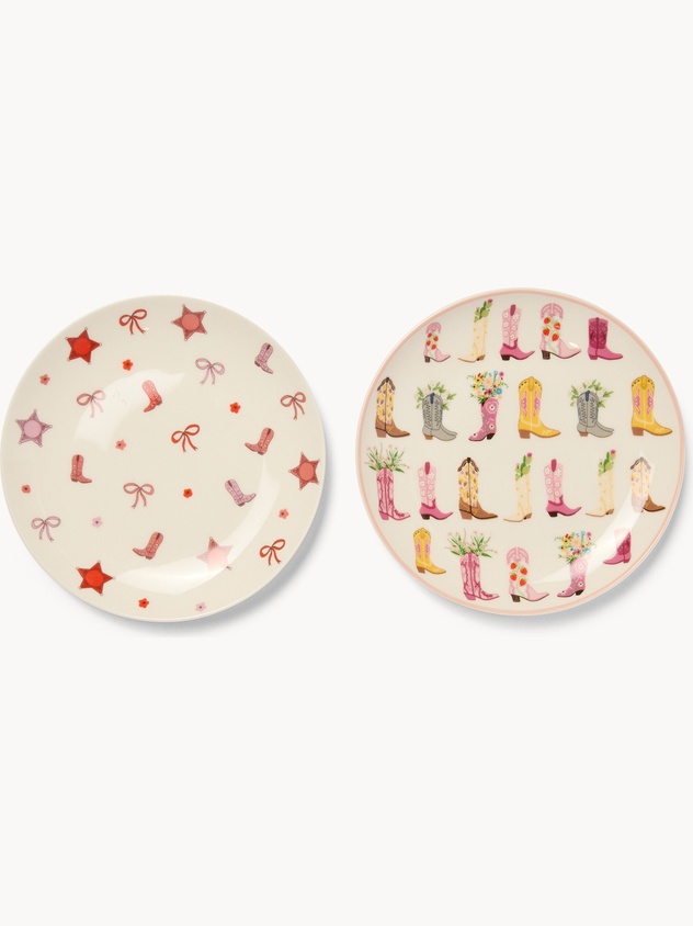 Piattini pane in new bone china motivo stivali - Prezzo di lancio