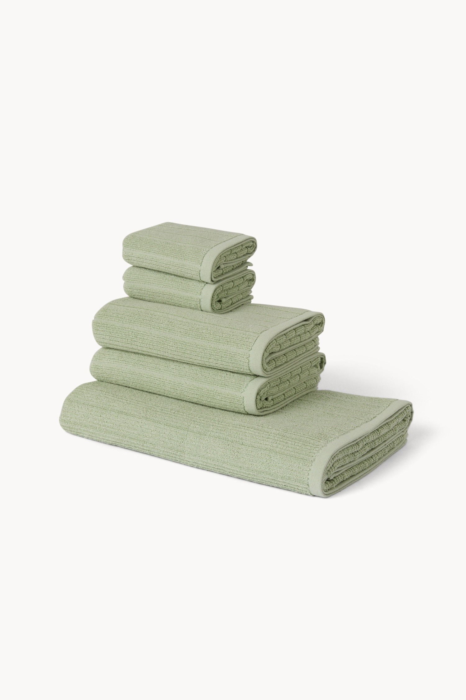 Set 5 asciugamani in puro cotone - Prezzo di lancio, Verde Chiaro, large image number 0