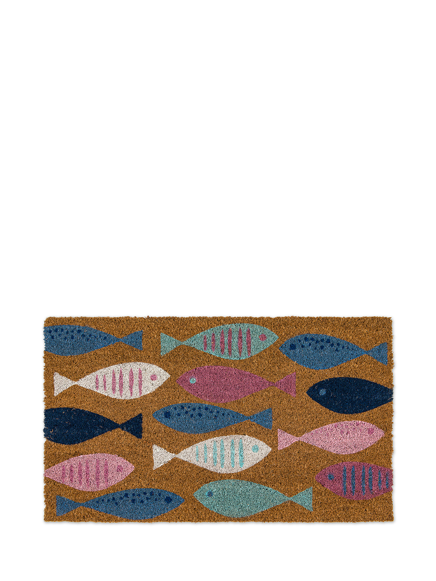 Fish print coconut doormat, Brown, large image number 0