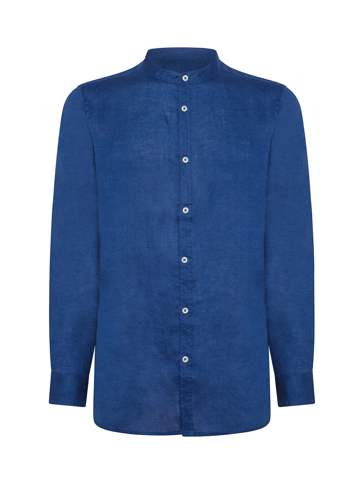 JCT - Camicia coreana in puro lino, Blu royal, large image number 0