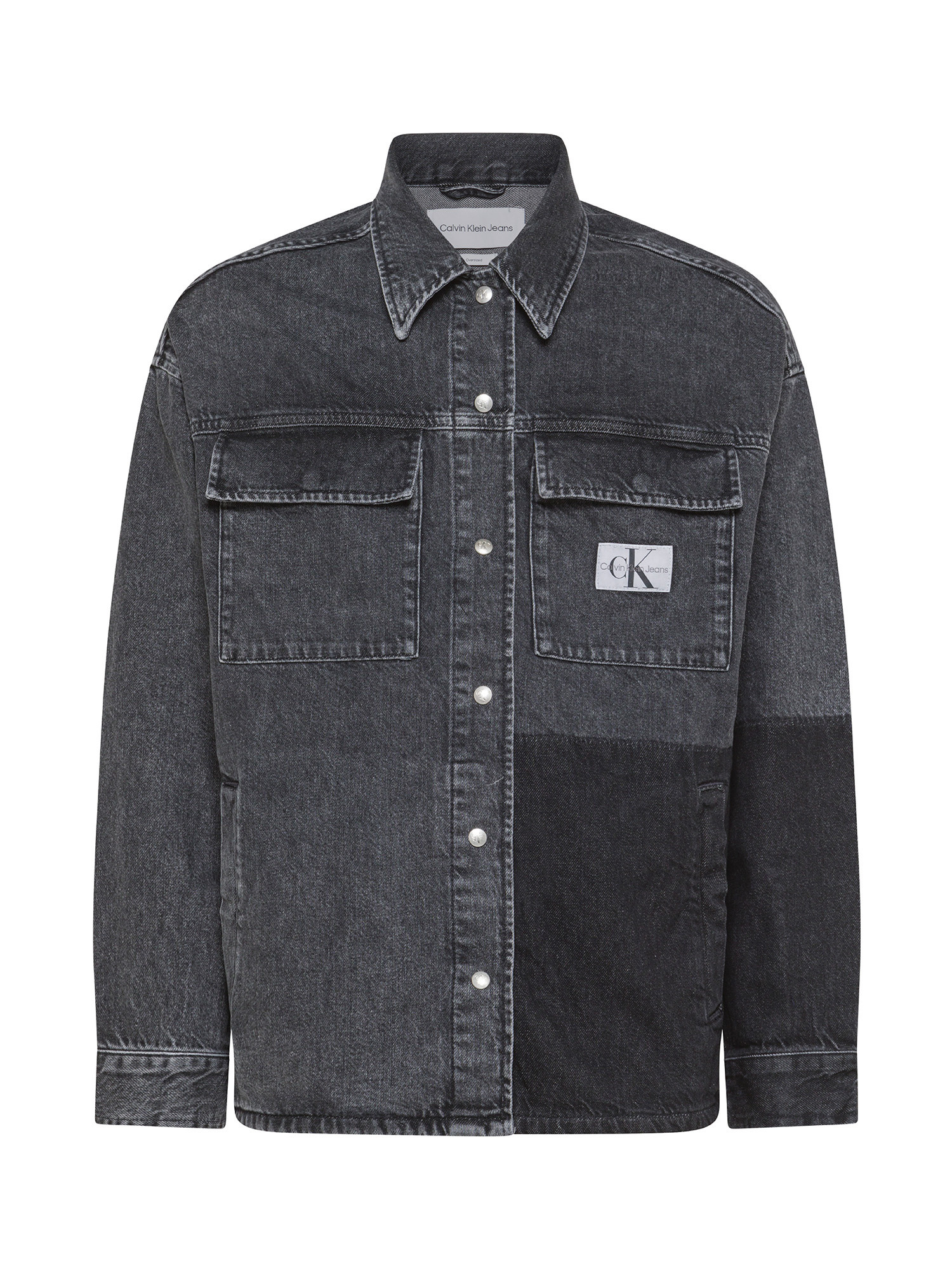 Giacca a camicia in denim, Grigio, large image number 0