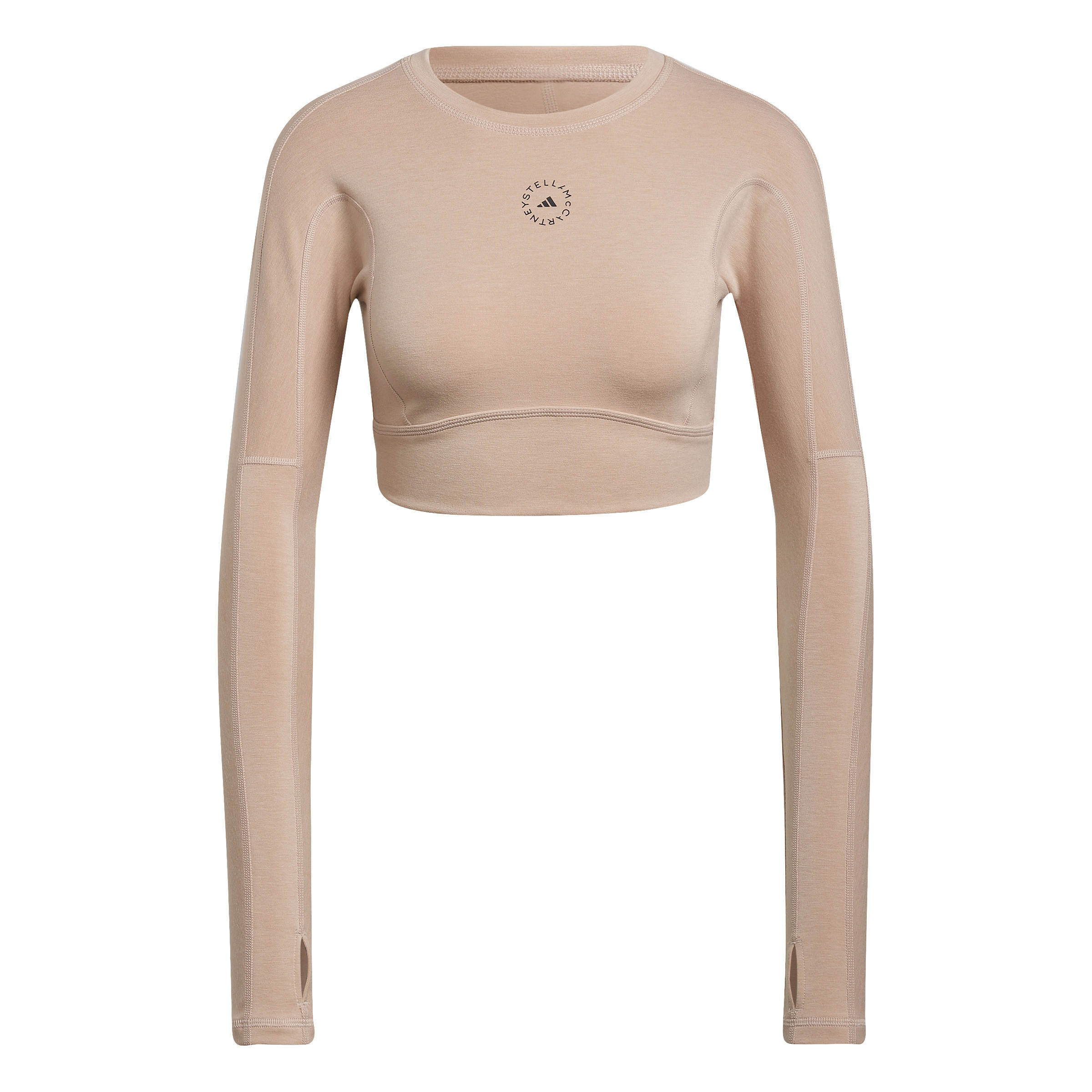 Crop-top a maniche lunghe adidas by Stella Mccartney, Nude, large image number 0