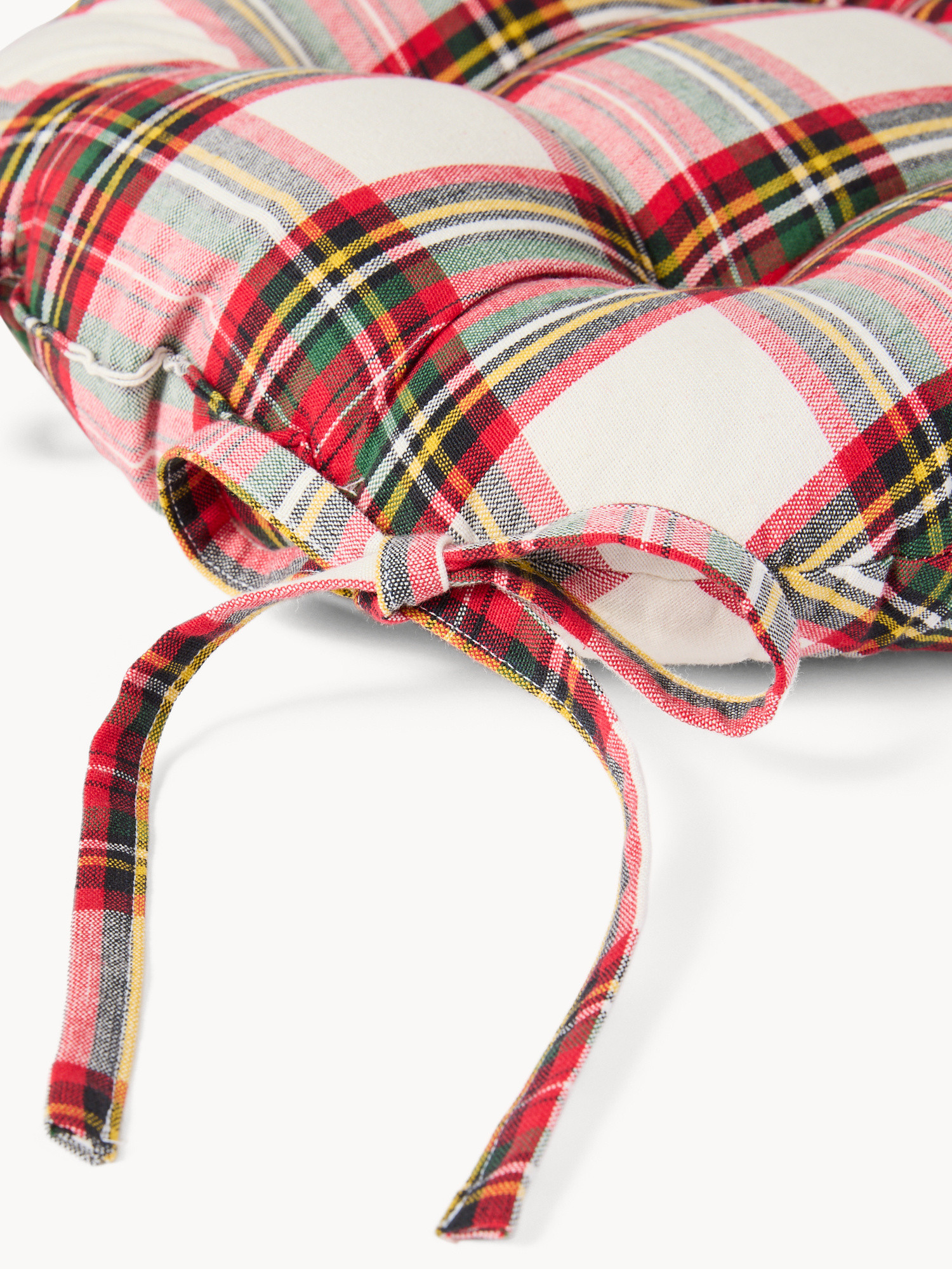 Cuscino da sedia tartan in puro cotone tinto filo, Multicolor, large image number 1