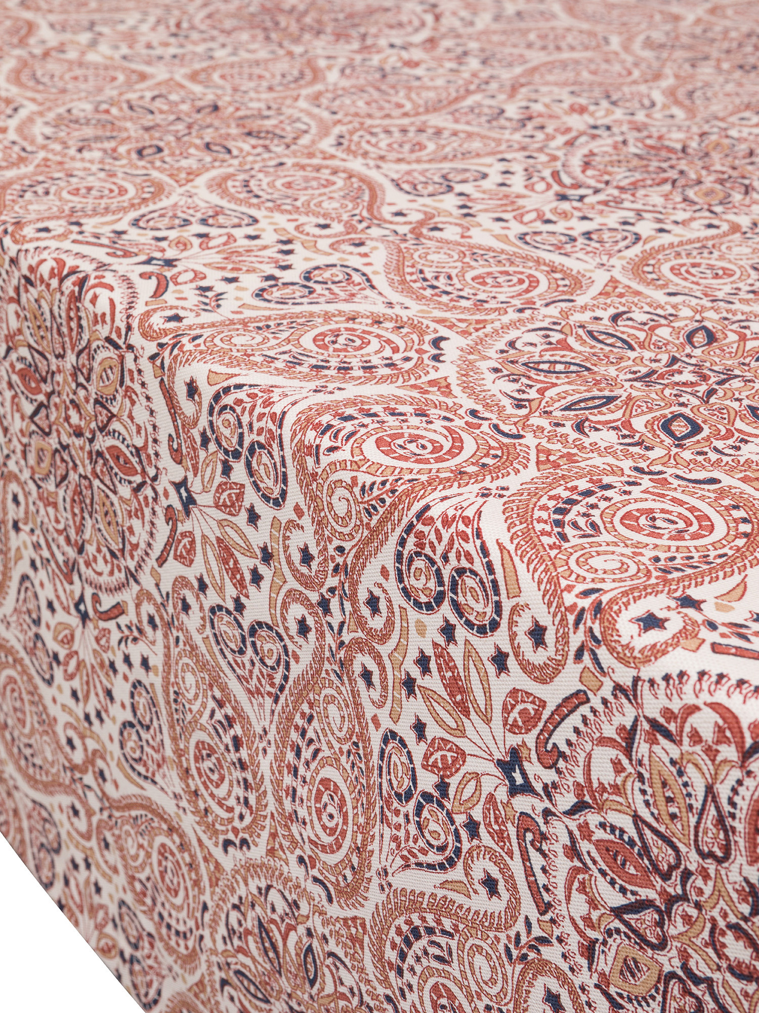 Tovaglia panama di cotone stampa geometrica, Rosa, large image number 1