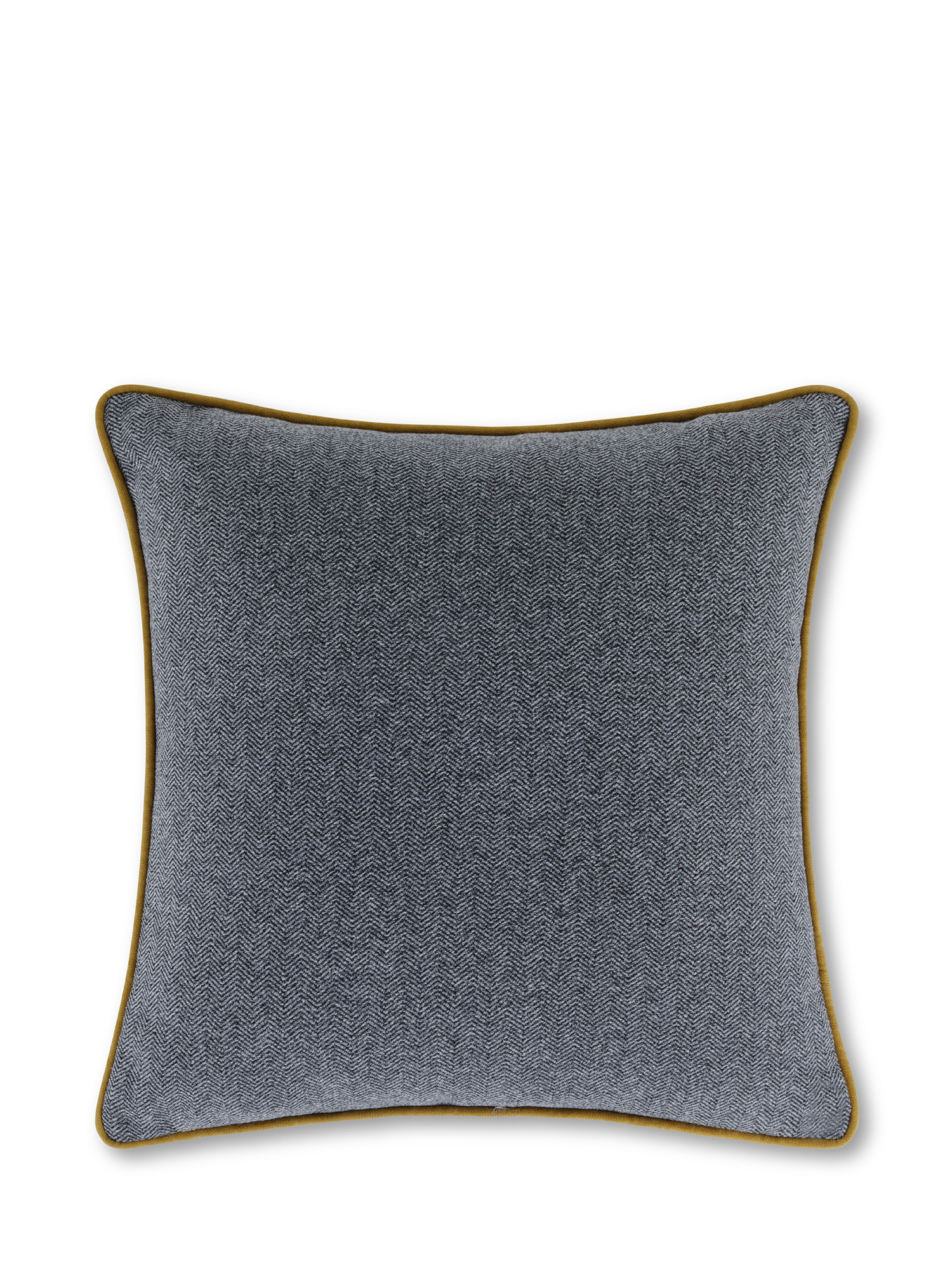 Cushion in herringbone tweed effect fabric 45x45 cm, Grey, large image number 0