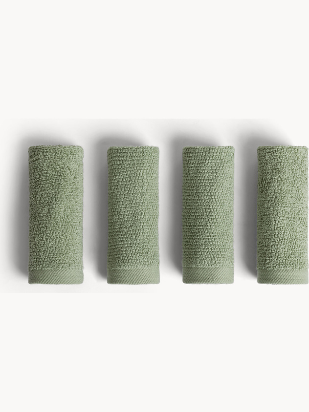 Set 4 lavette in spugna zero twist tinta unita