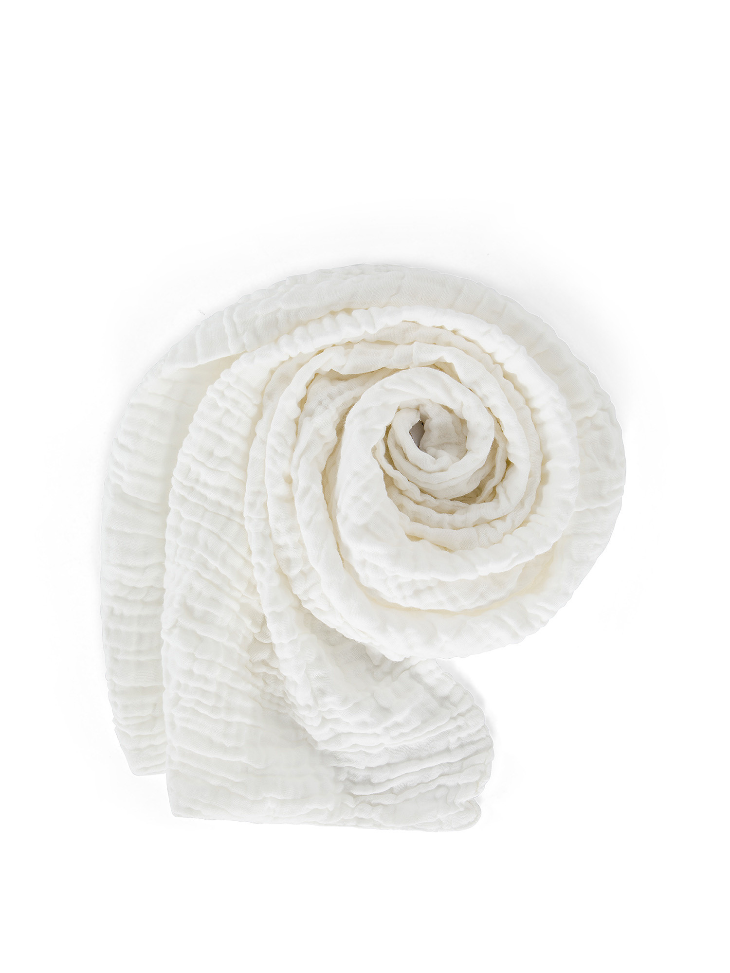 Multi-purpose towel in cotton muslin, White, large image number 1