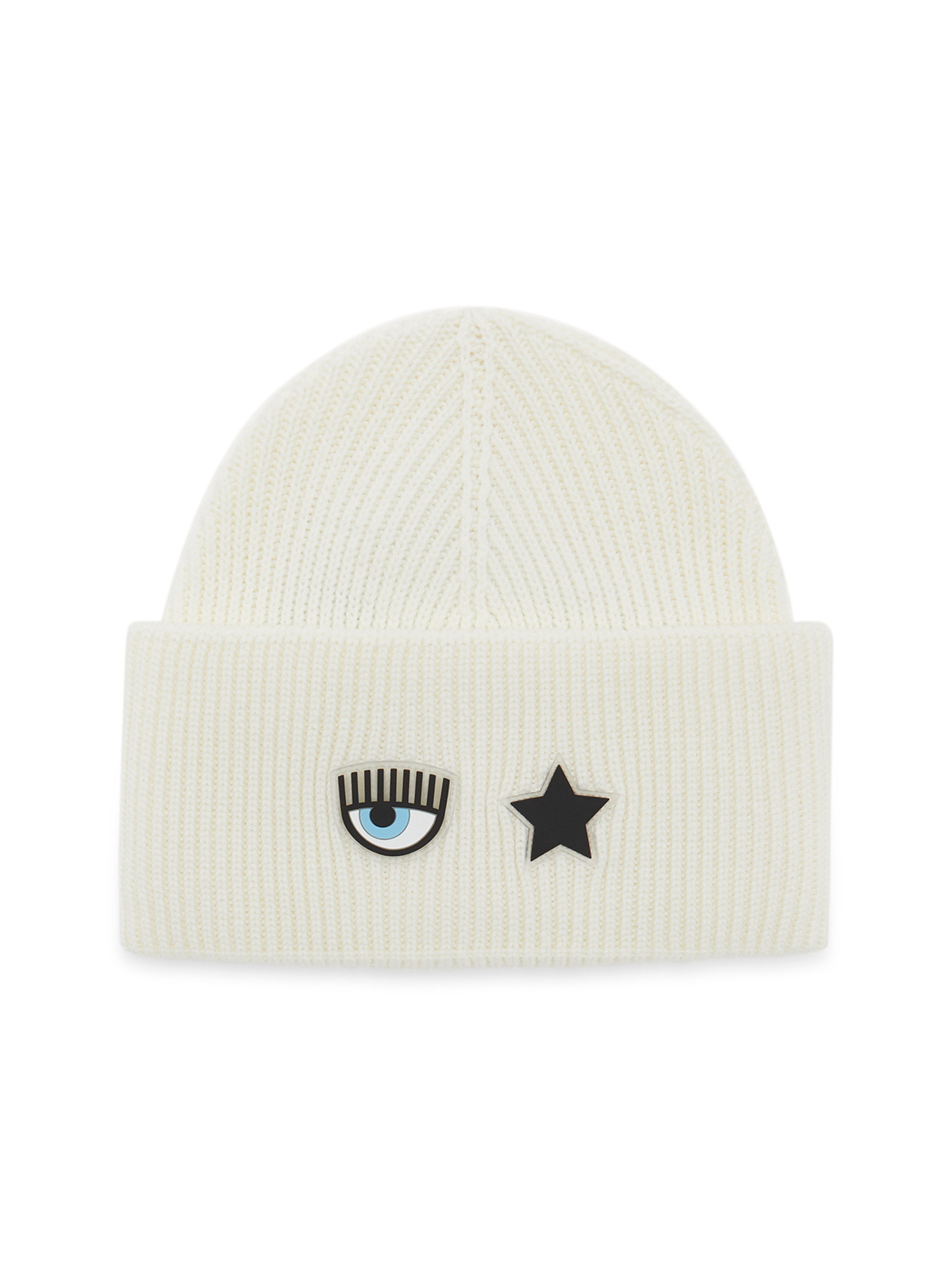 Chiara Ferragni - Beanie hat with Eye Star logo, White, large image number 0