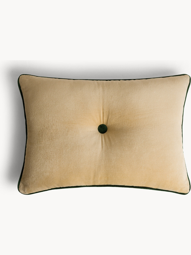 Cuscino 35x50 cm in velluto con piping a contrasto