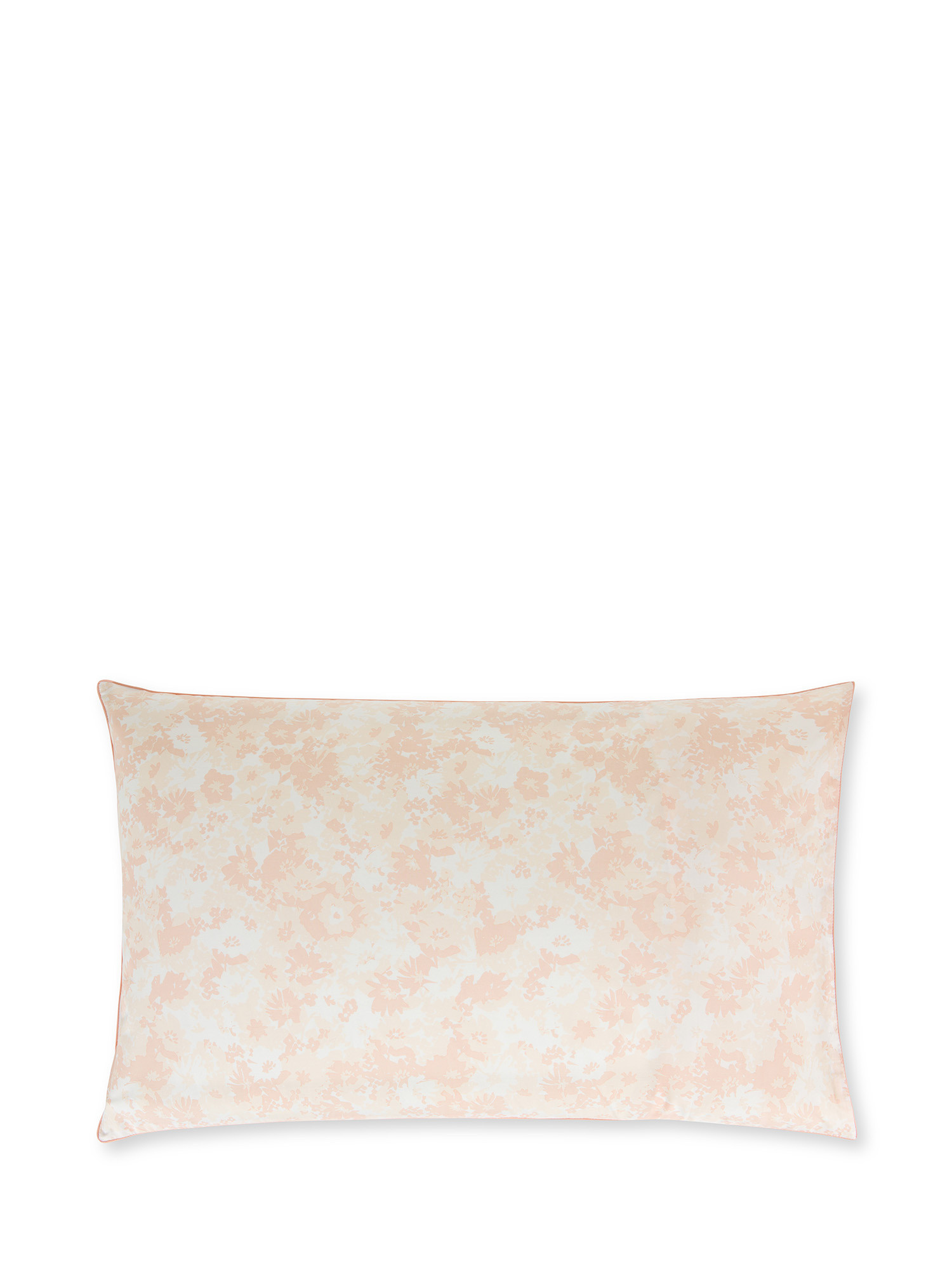 Floral patterned percale cotton pillowcase, Pink, large image number 0