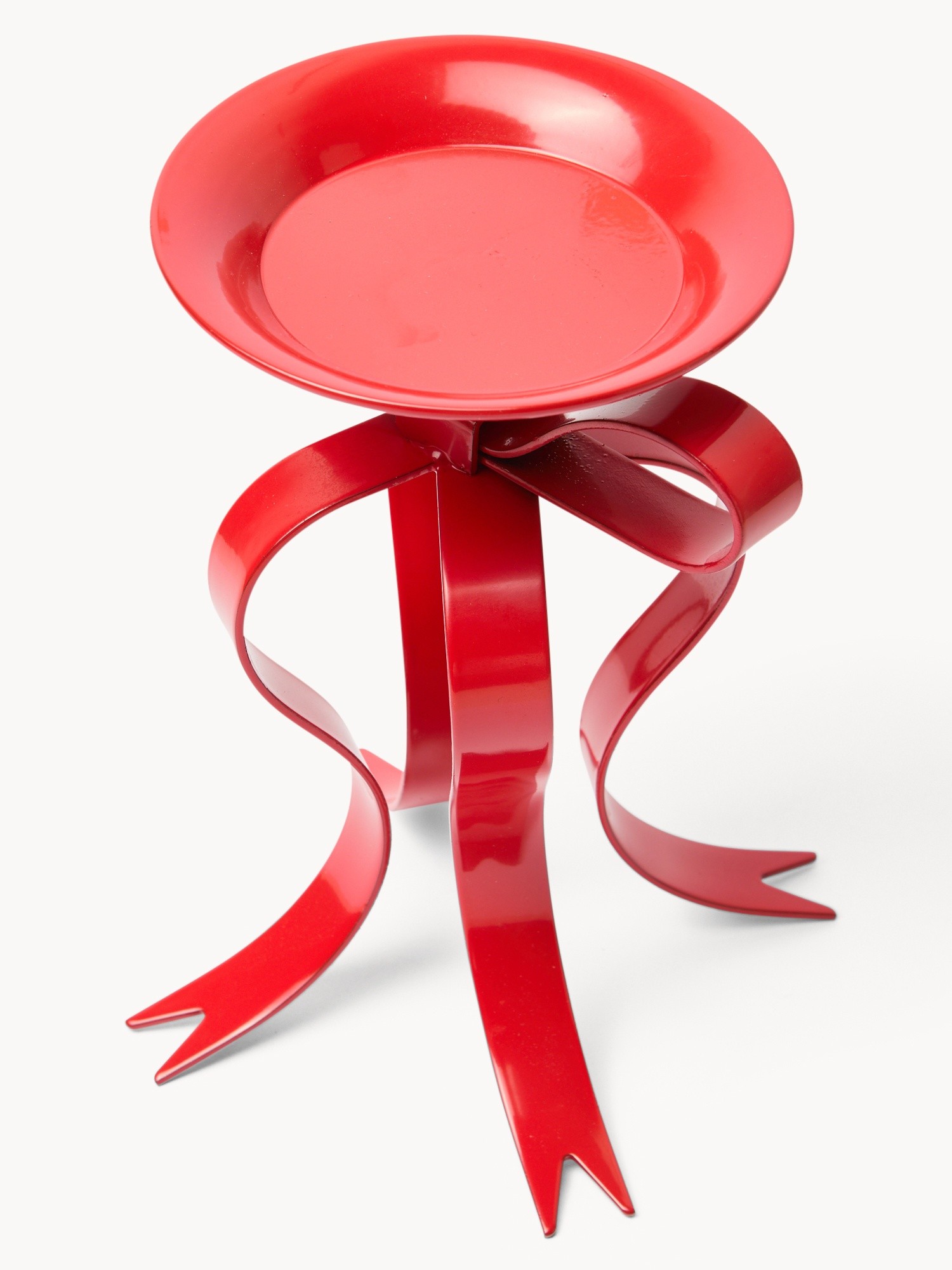 Painted iron candlestick, Red, large image number 1