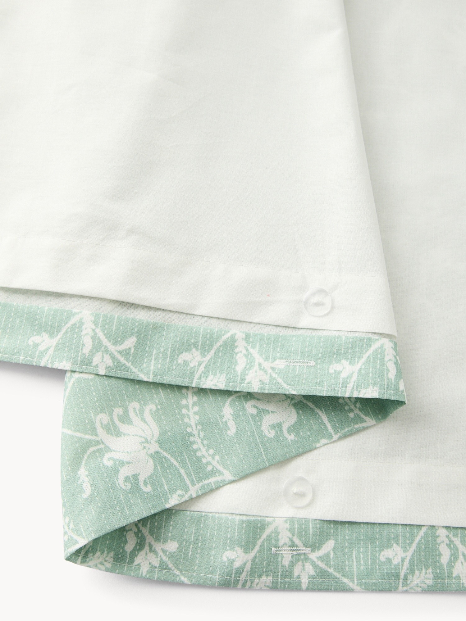 Parure copripiumino in puro cotone fantasia floreale - Prezzo di lancio, Verde, large image number 1