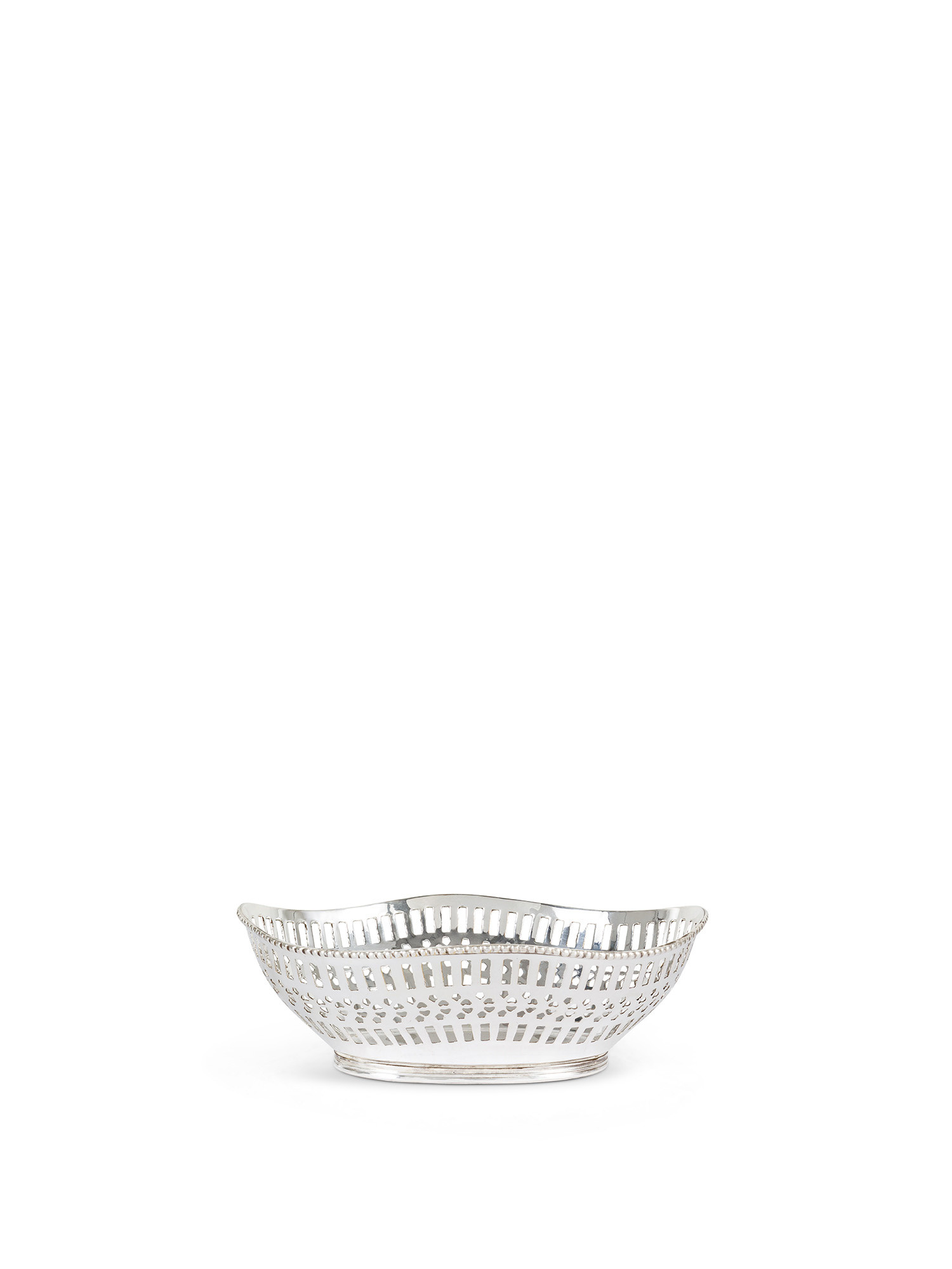 Oval basket in silver plated brass, Silver Grey, large image number 0