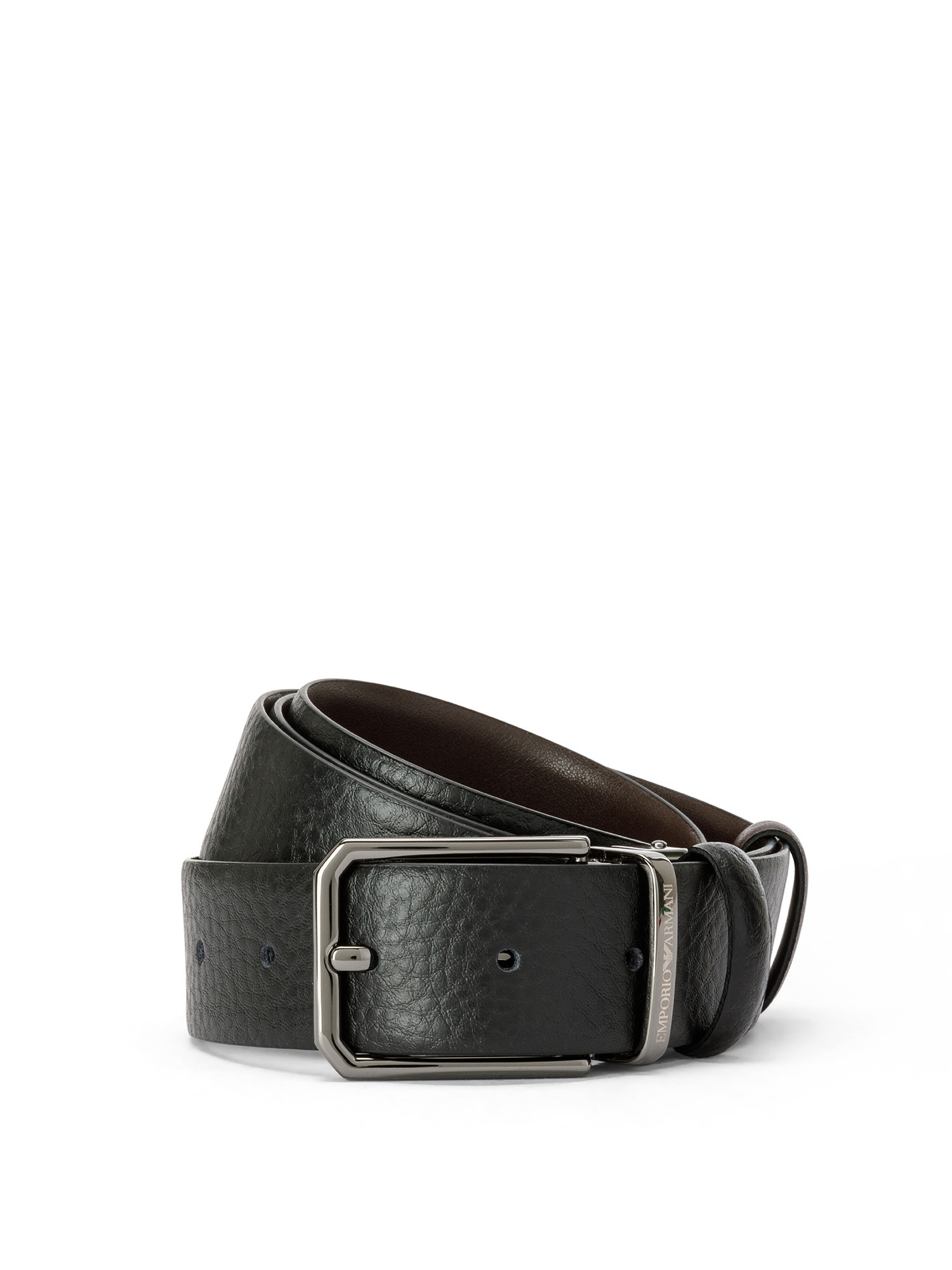 Emporio Armani - Reversible leather belt, Black, large image number 0