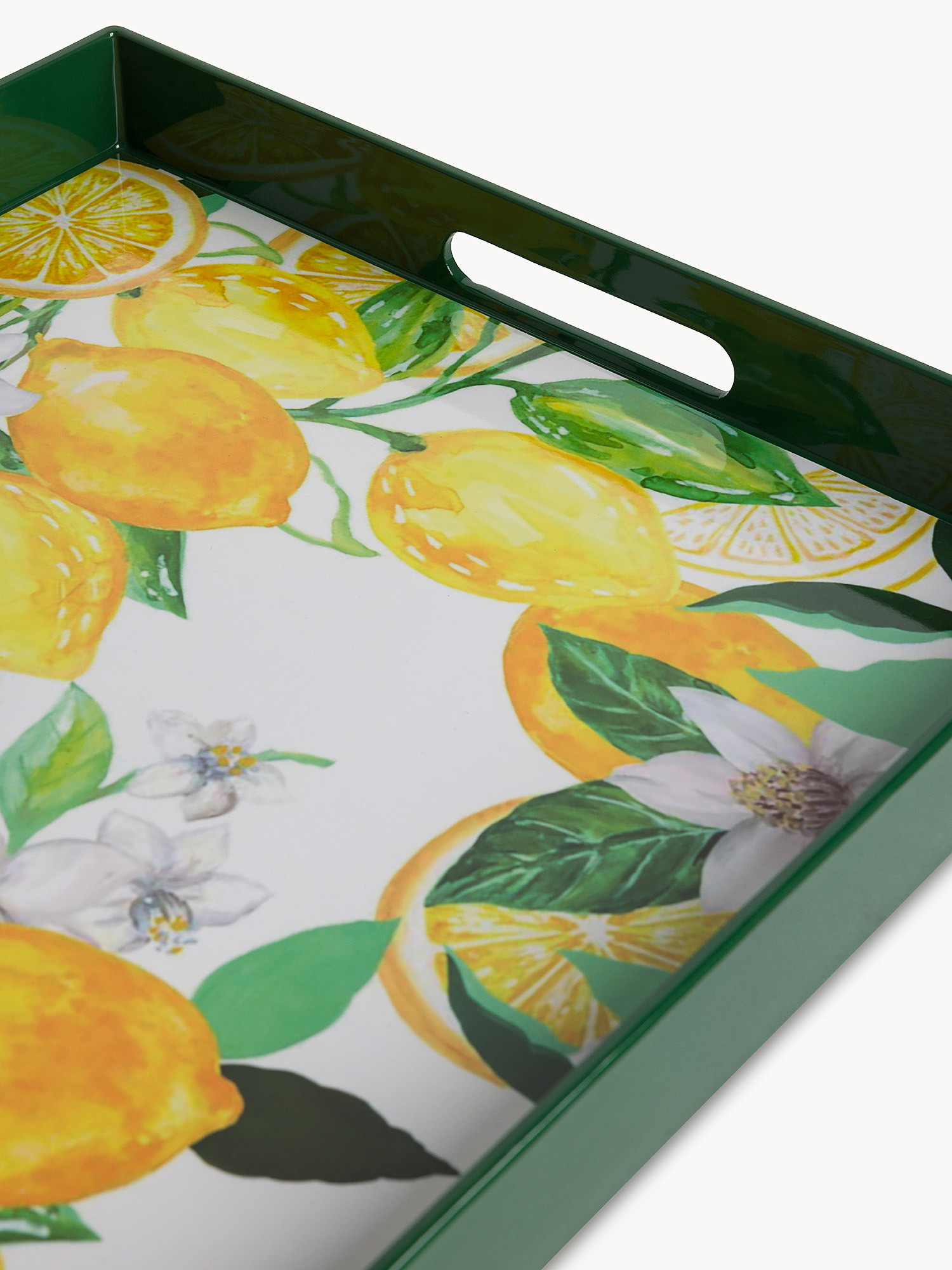 Plastic tray with lemon motif, Multicolor, large image number 1