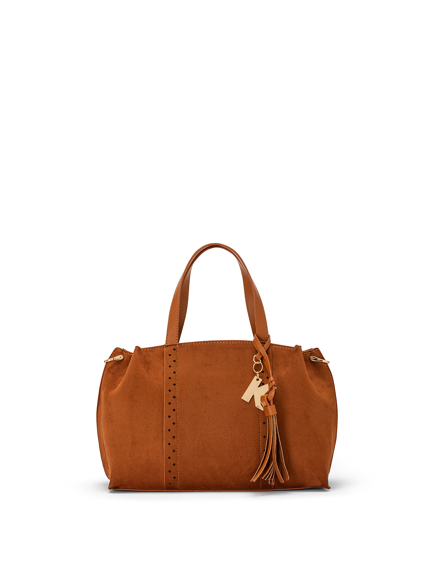 Borsa in eco-suede, Marrone cuoio, large image number 0