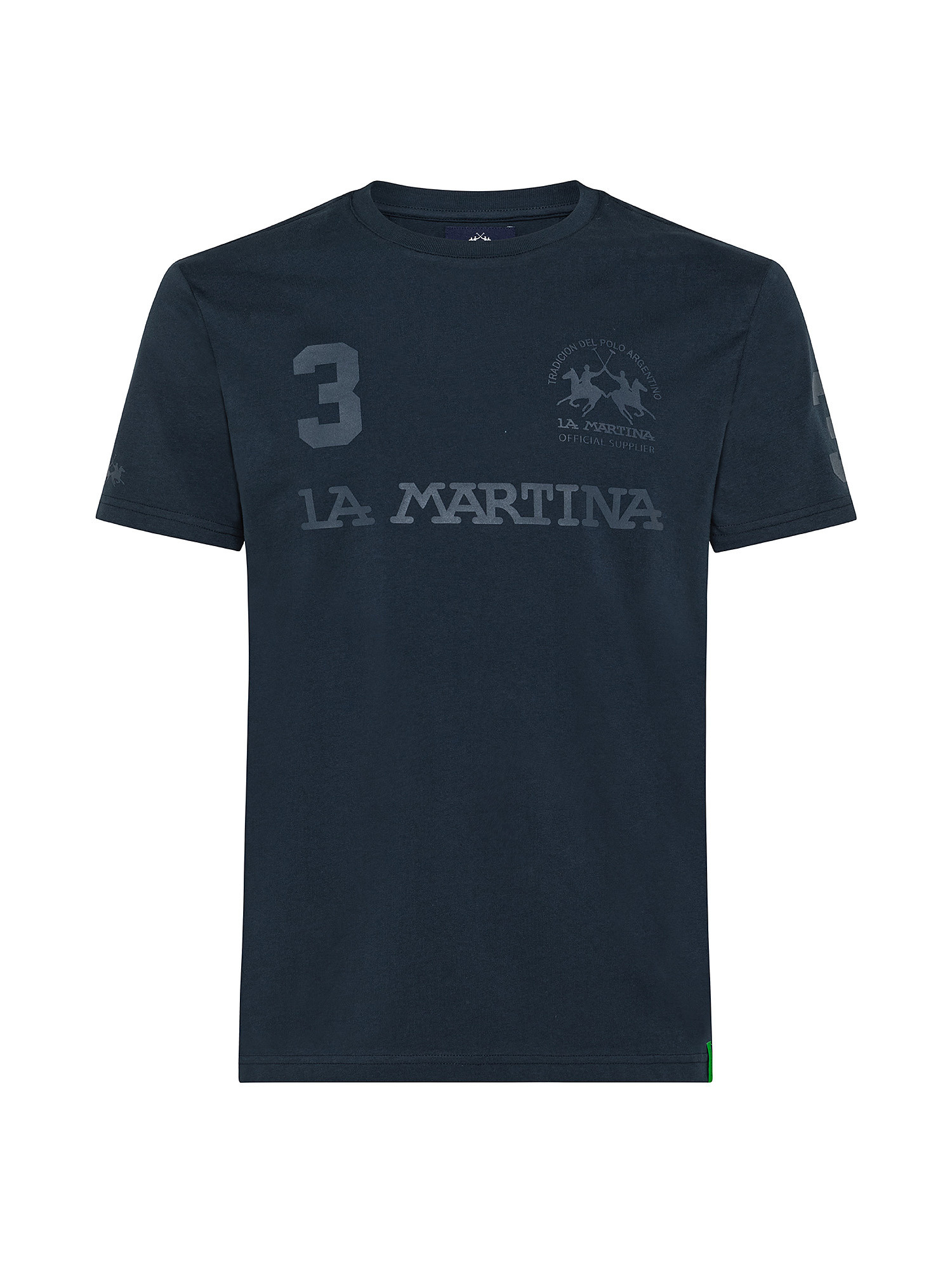 T-shirt a maniche corte in cotone regular fit, Blu, large image number 0