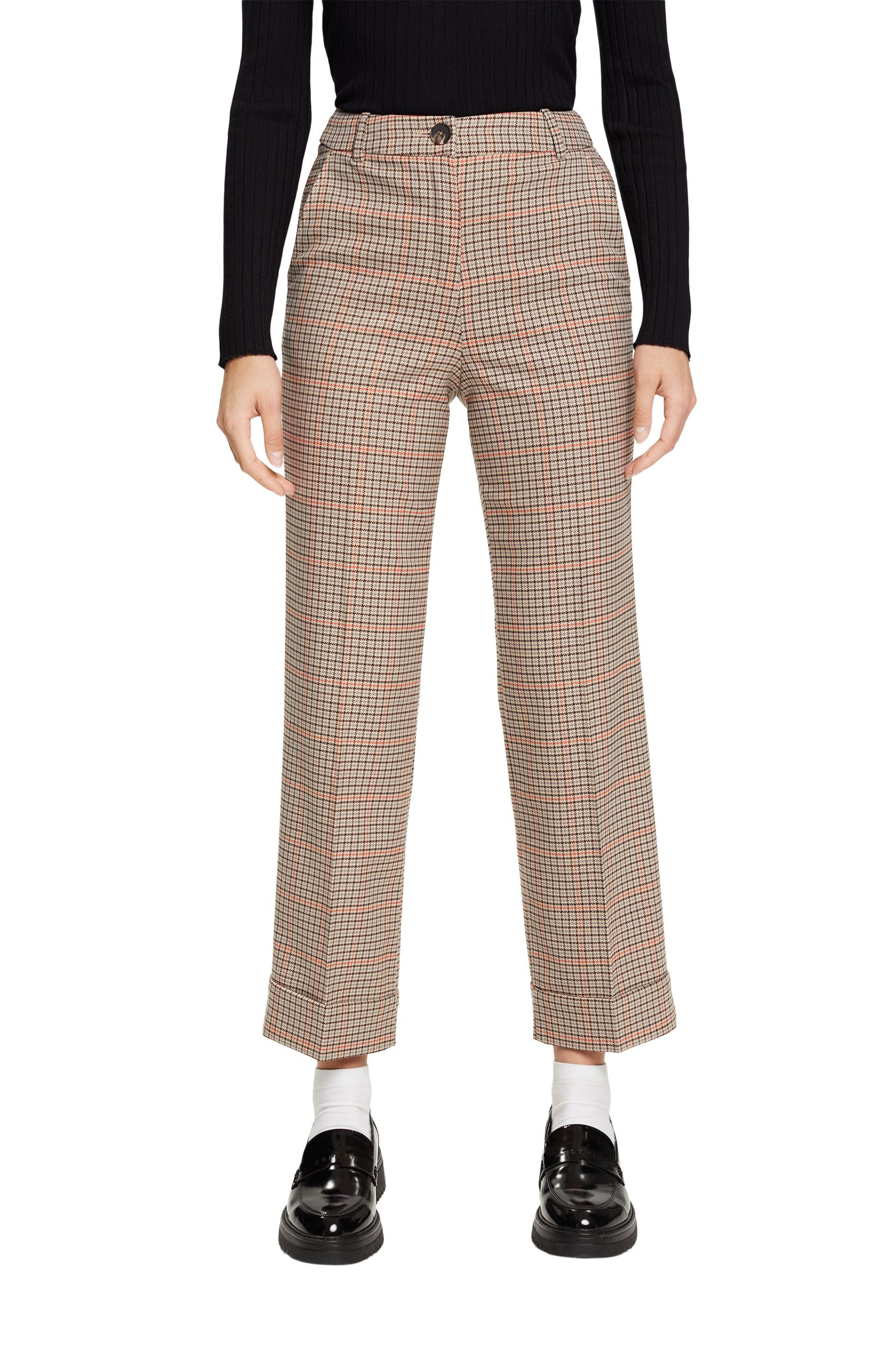 Trousers with a checked pattern, Beige, large image number 2