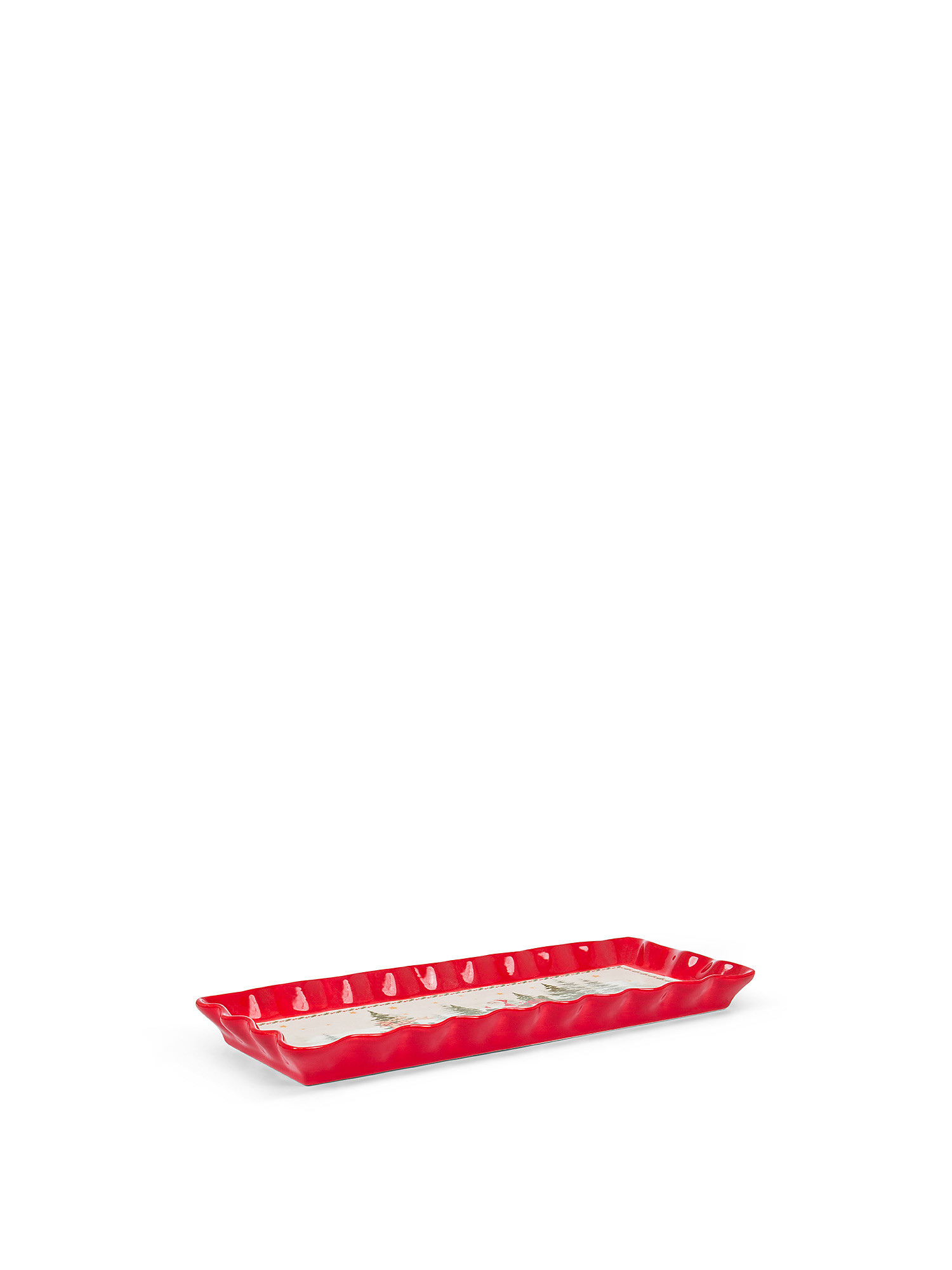 Piatto in ceramica Natale vintage, Bianco/Rosso, large image number 0