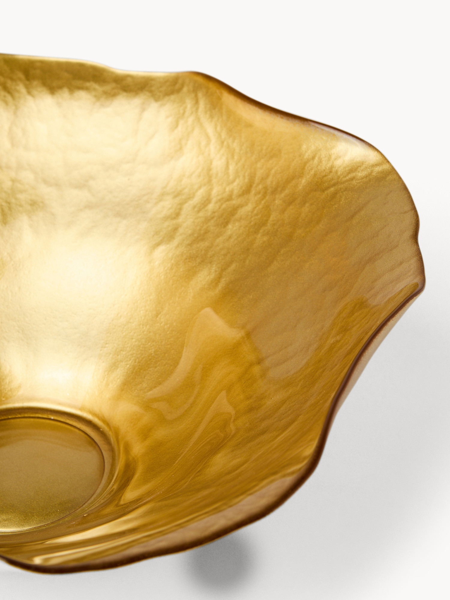 Printed sprayed glass cake stand, Gold, large image number 1