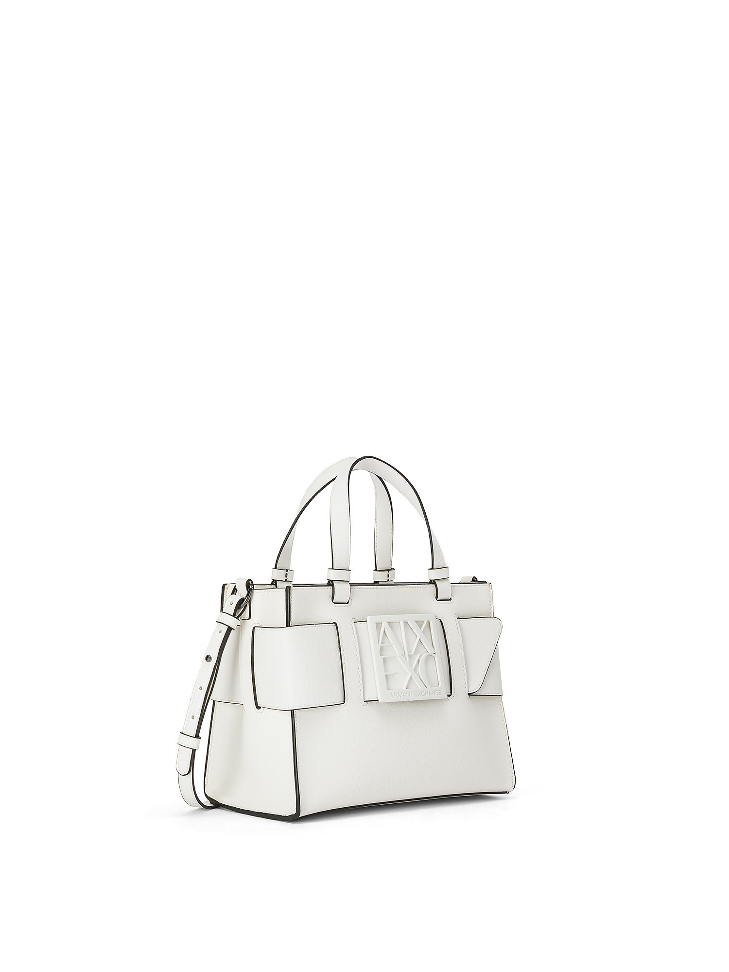Armani Exchange - Medium tote bag with logo, Ice White, large image number 1