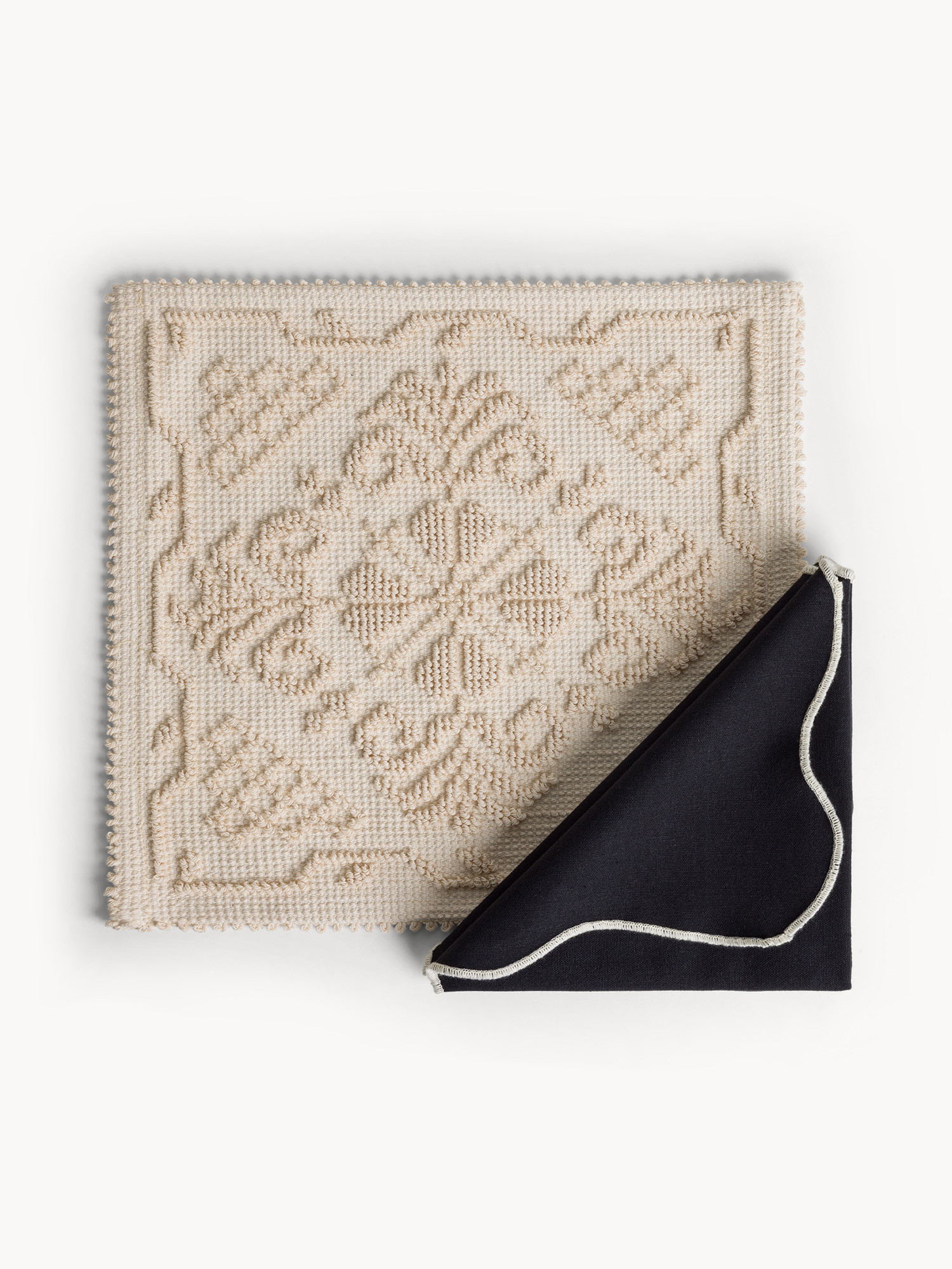 Sardinian placemat in solid color pure cotton, Beige, large image number 2