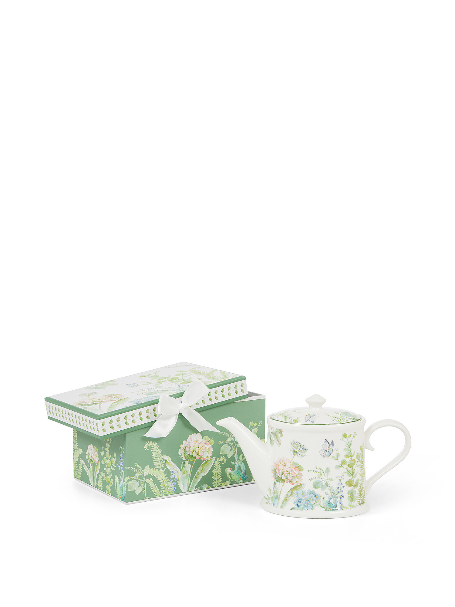 New bone china teapot with botanical motif, Multicolor, large image number 0