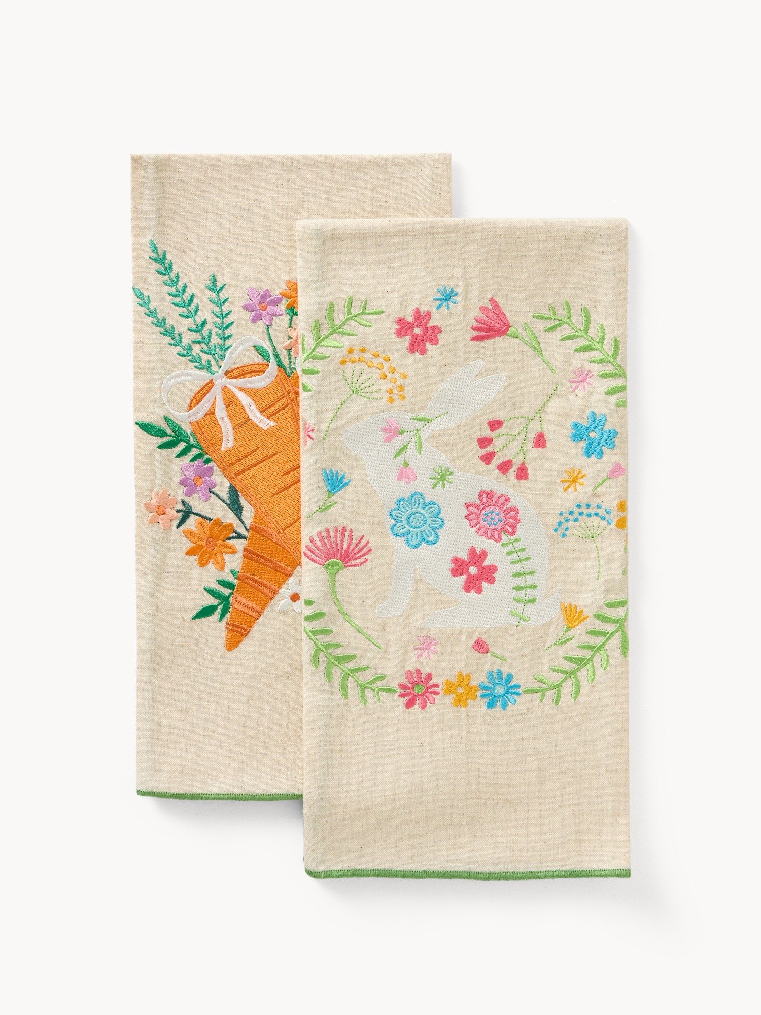 Set di 2 strofinacci in cotone e lino, Multicolor, large image number 0