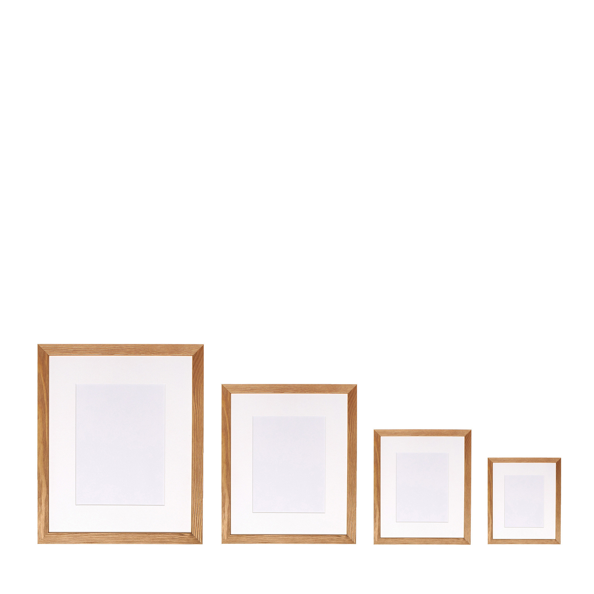 White wooden photo frame with picture mount, Light Brown, large image number 1