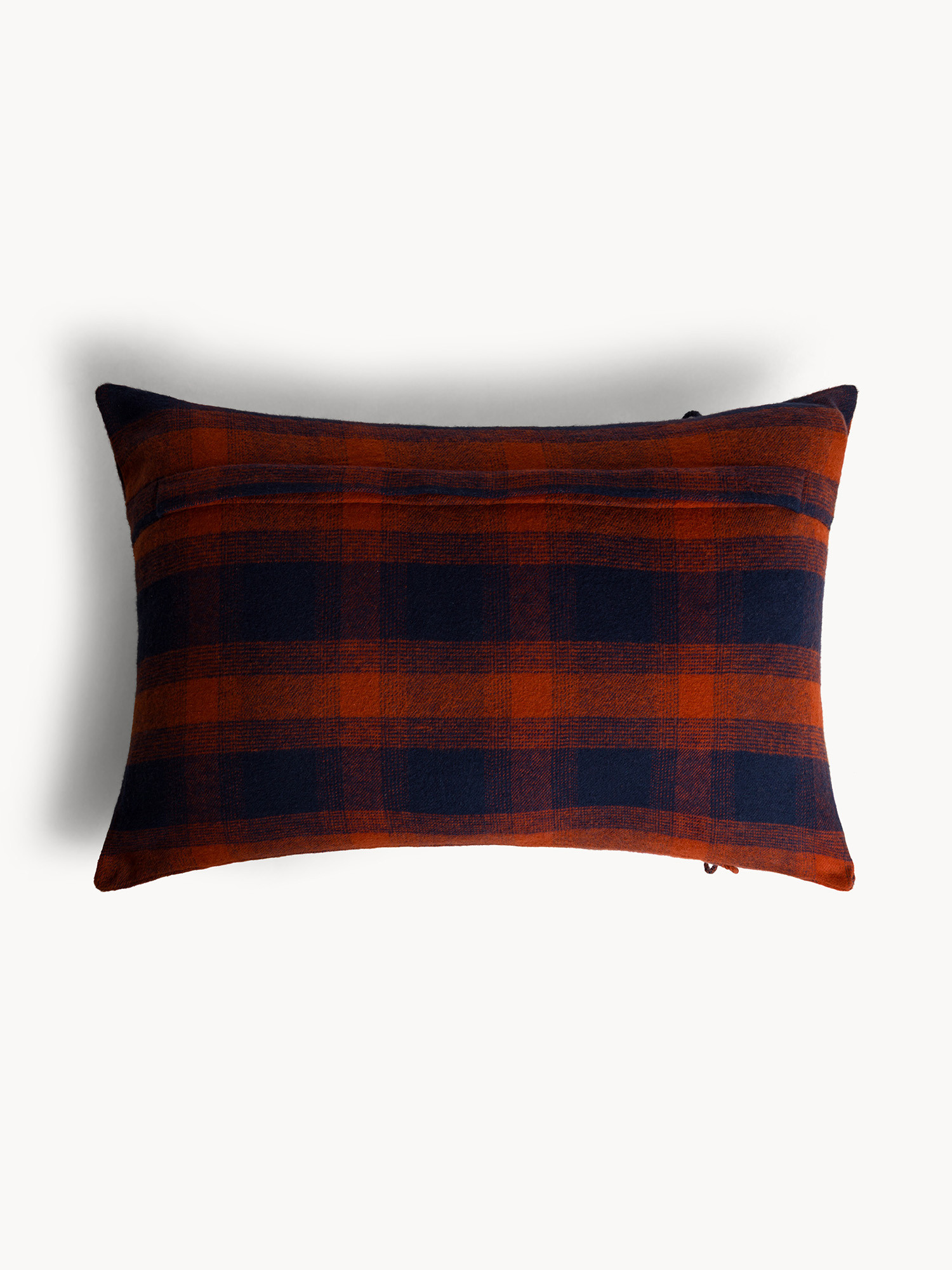 35x50 cm checked cotton cushion, Blue, large image number 1