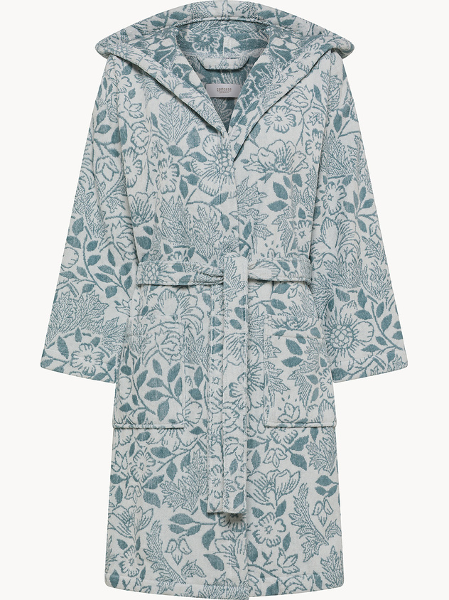 Accappatoio in cotone velour fantasia floreale