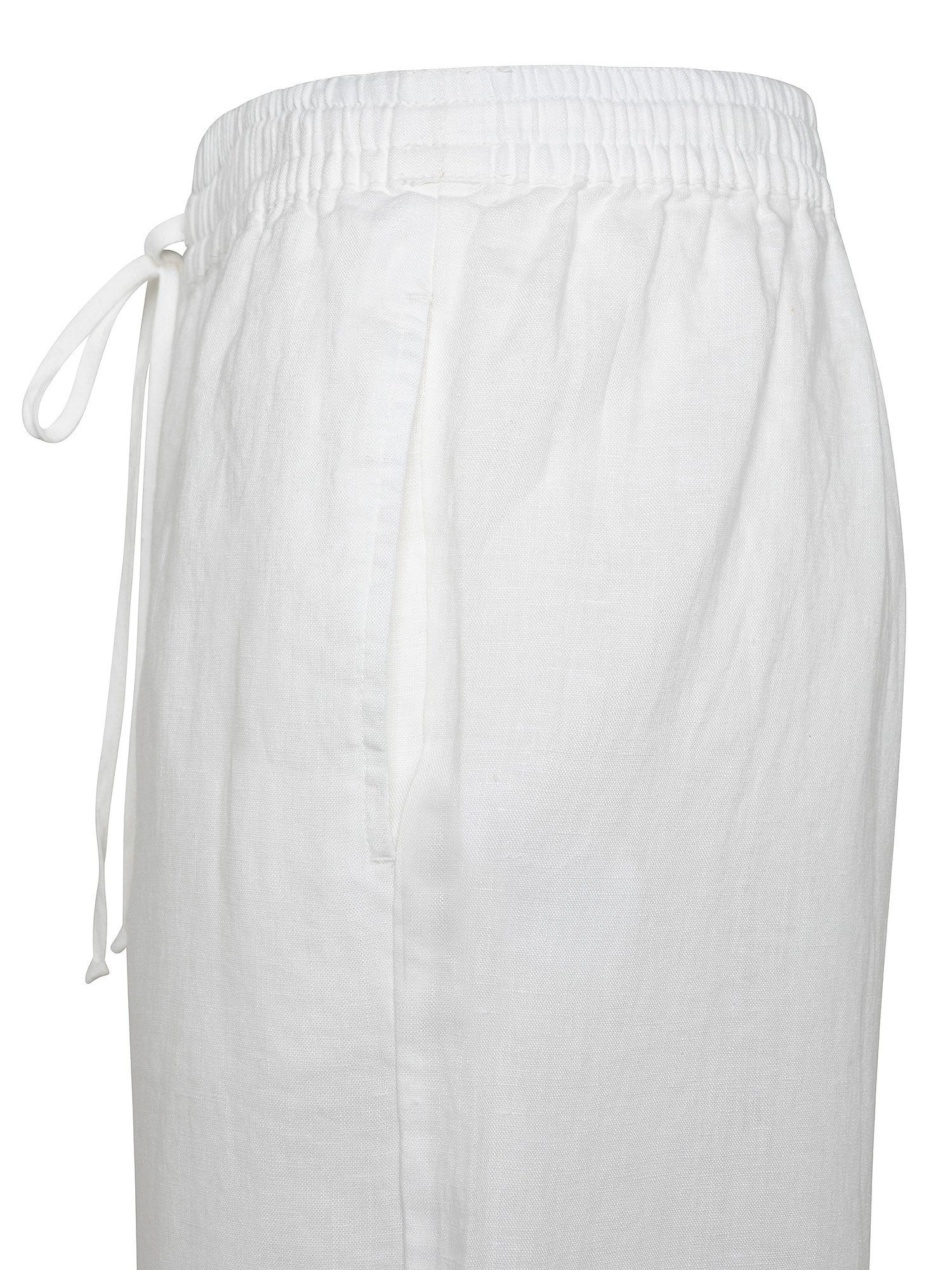 Pantalone a gamba ampia in lino, Bianco, large image number 2