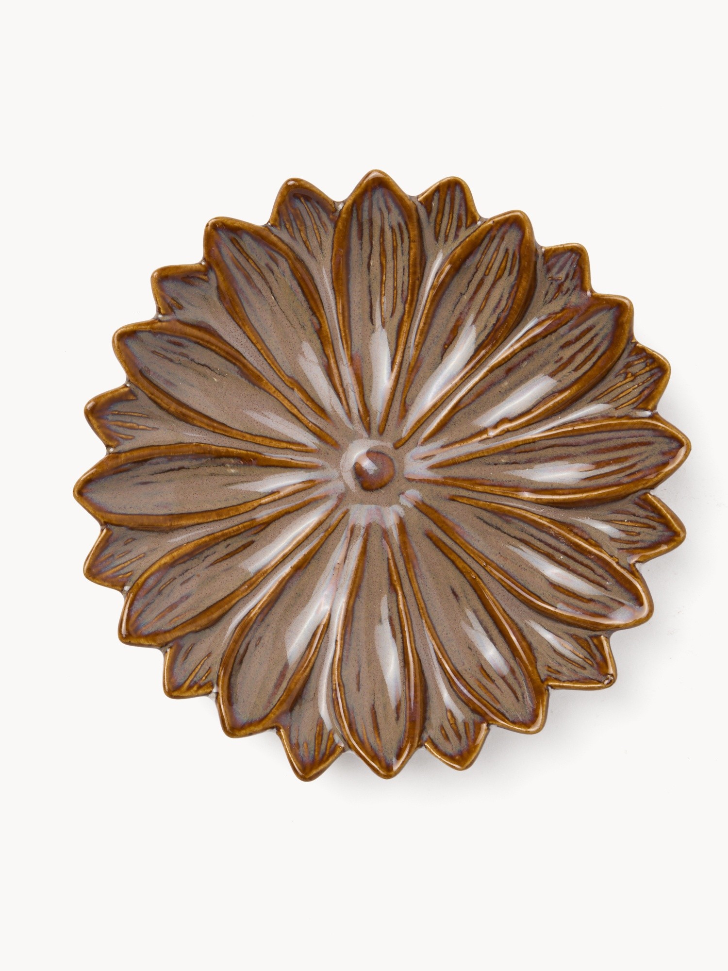 Decorative ceramic tray, Brown, large image number 0