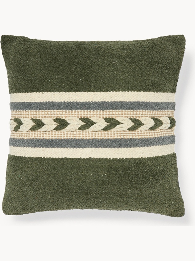 Cuscino in ciniglia di cotone con treccia 45x45cm - Prezzo di lancio
