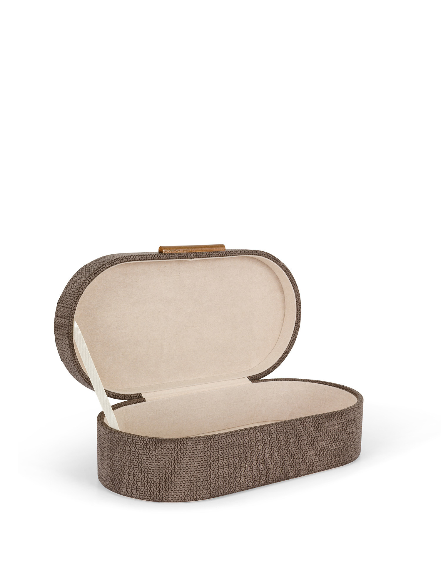 Jewelery box with golden closure, Grey, large image number 1