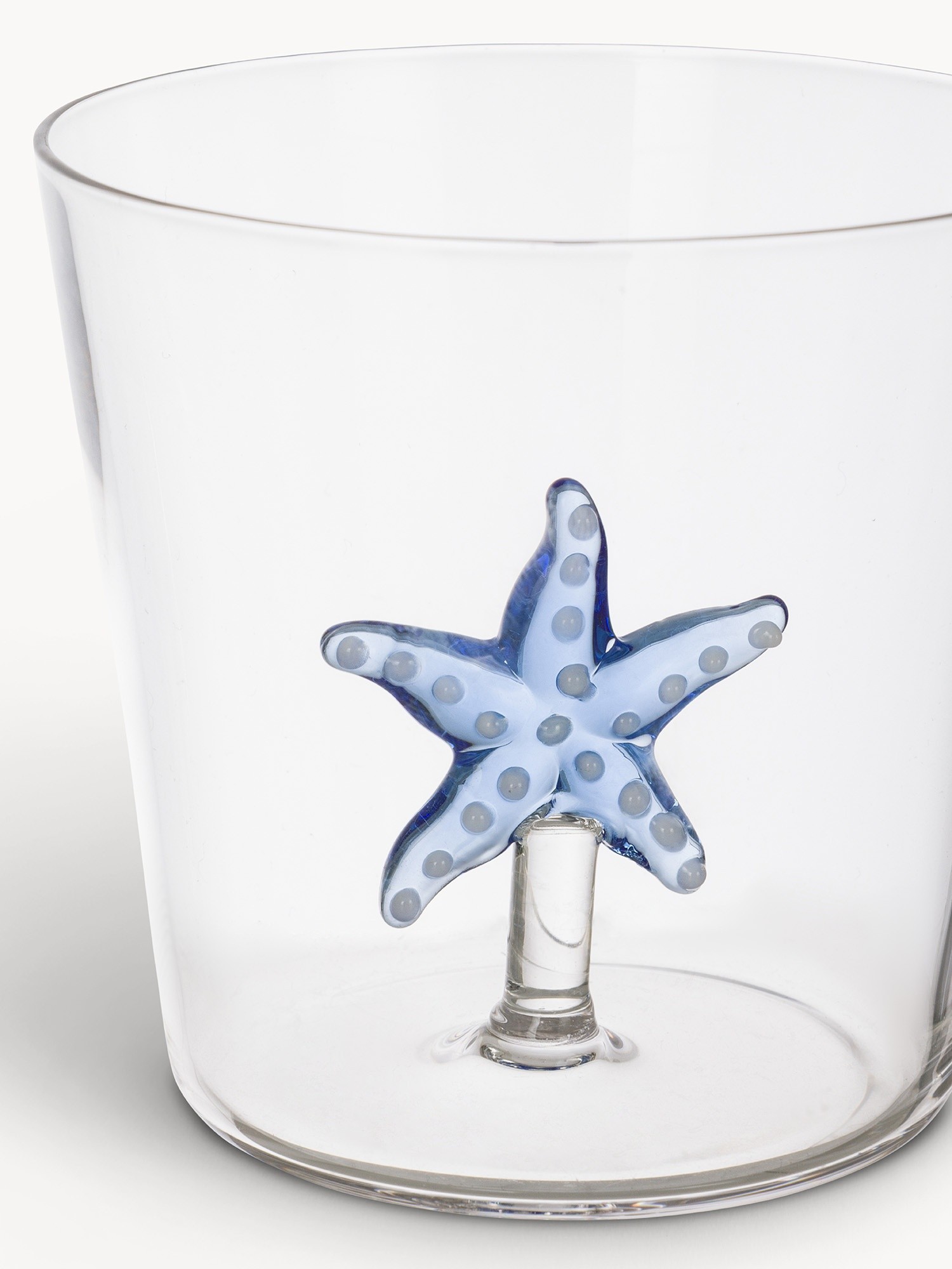 Bicchiere in vetro borosilicato dettaglio stella marina, Trasparente, large image number 1