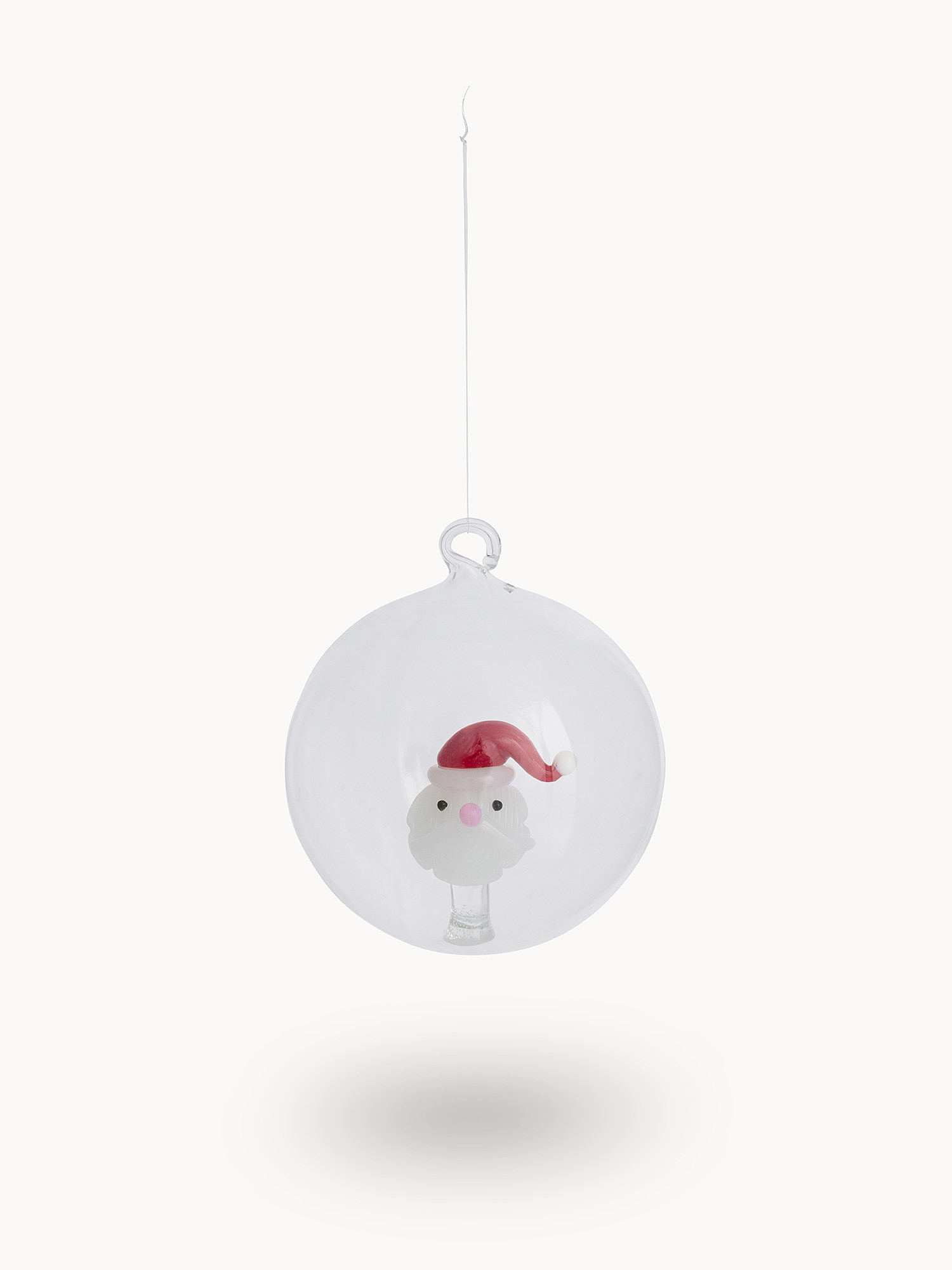 Pallina in vetro dettaglio trenino, Trasparente, large image number 0