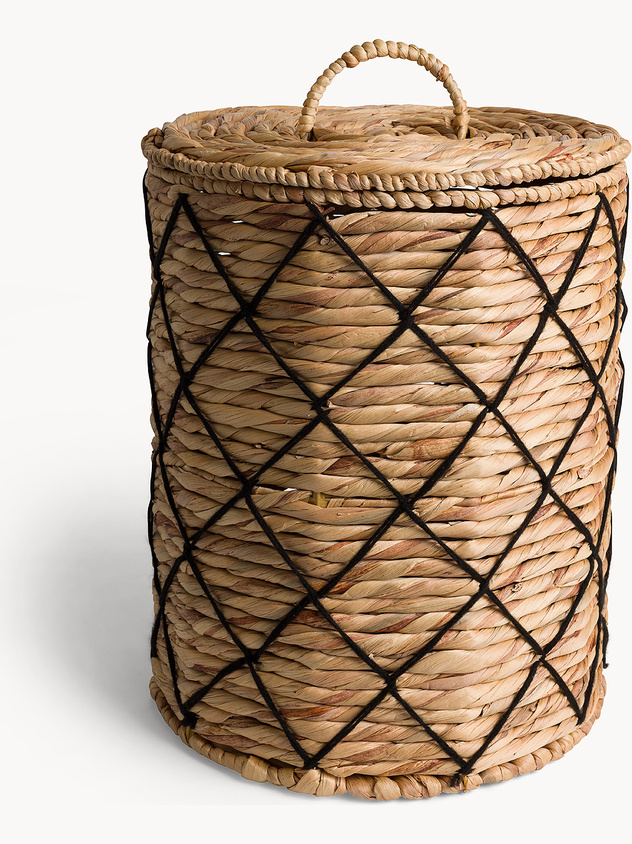 Hand woven water hyacinth basket