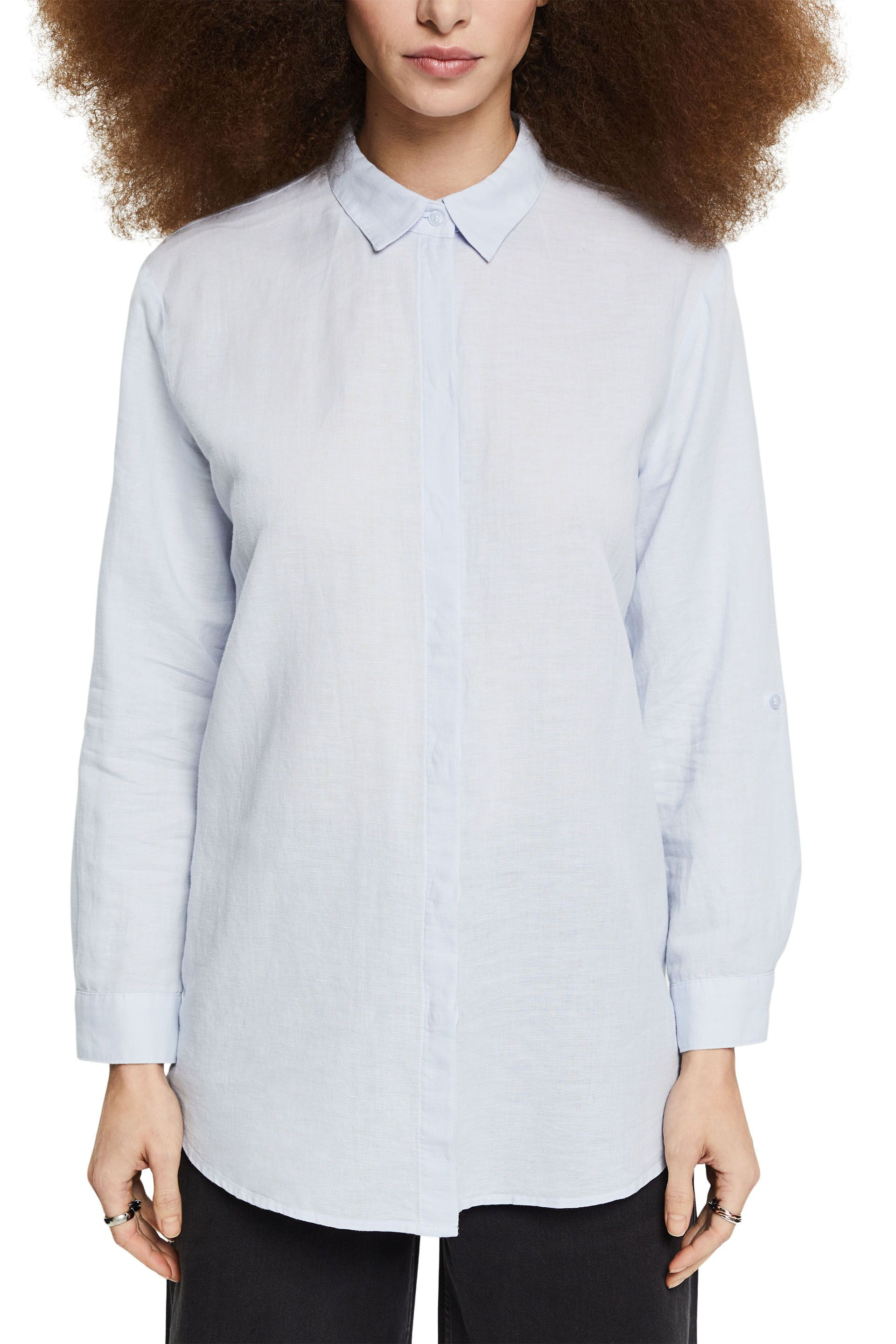 Linen blend shirt, Light Blue, large image number 1