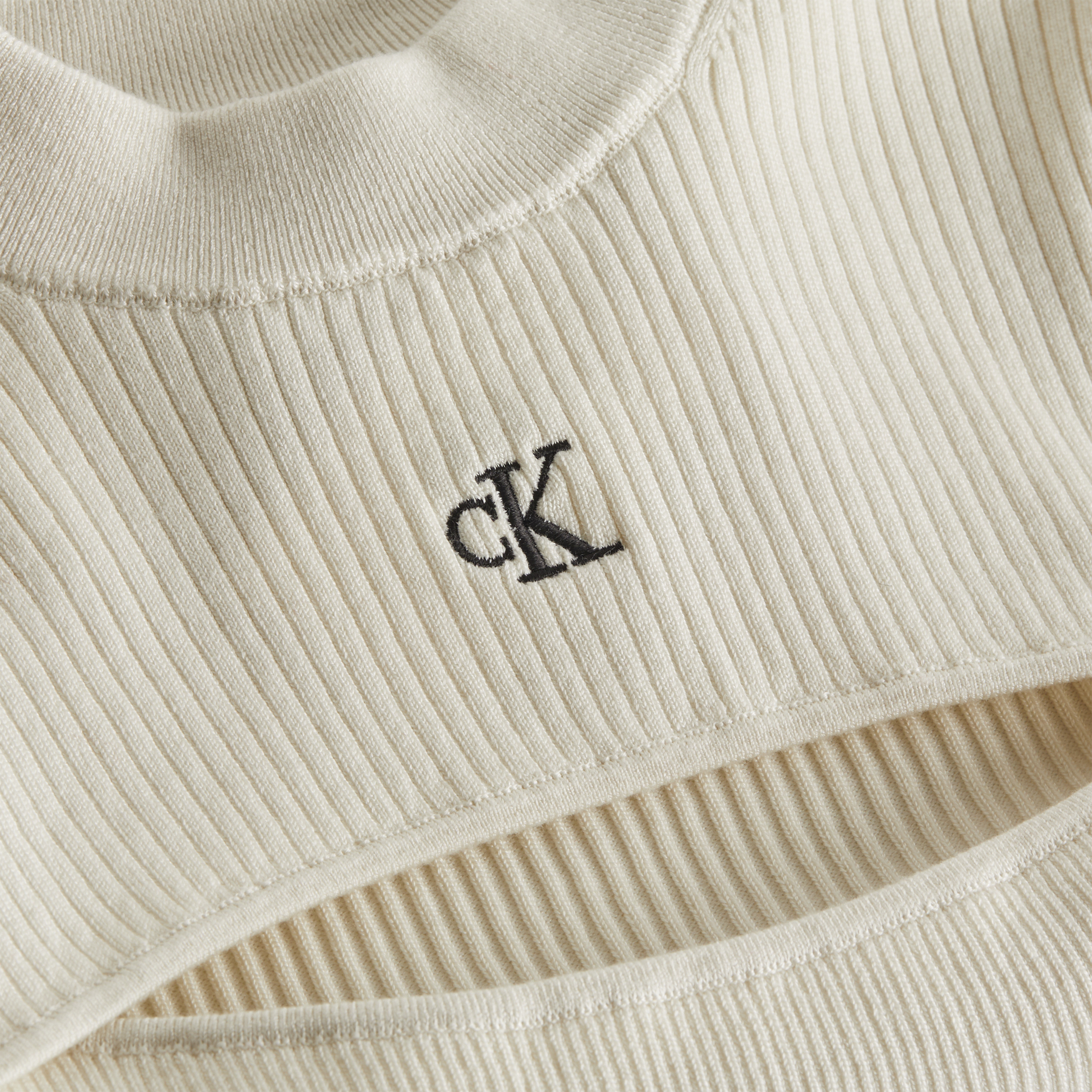 Calvin Klein Jeans - Maglia crop con effetto cut out, Bianco avorio, large image number 2