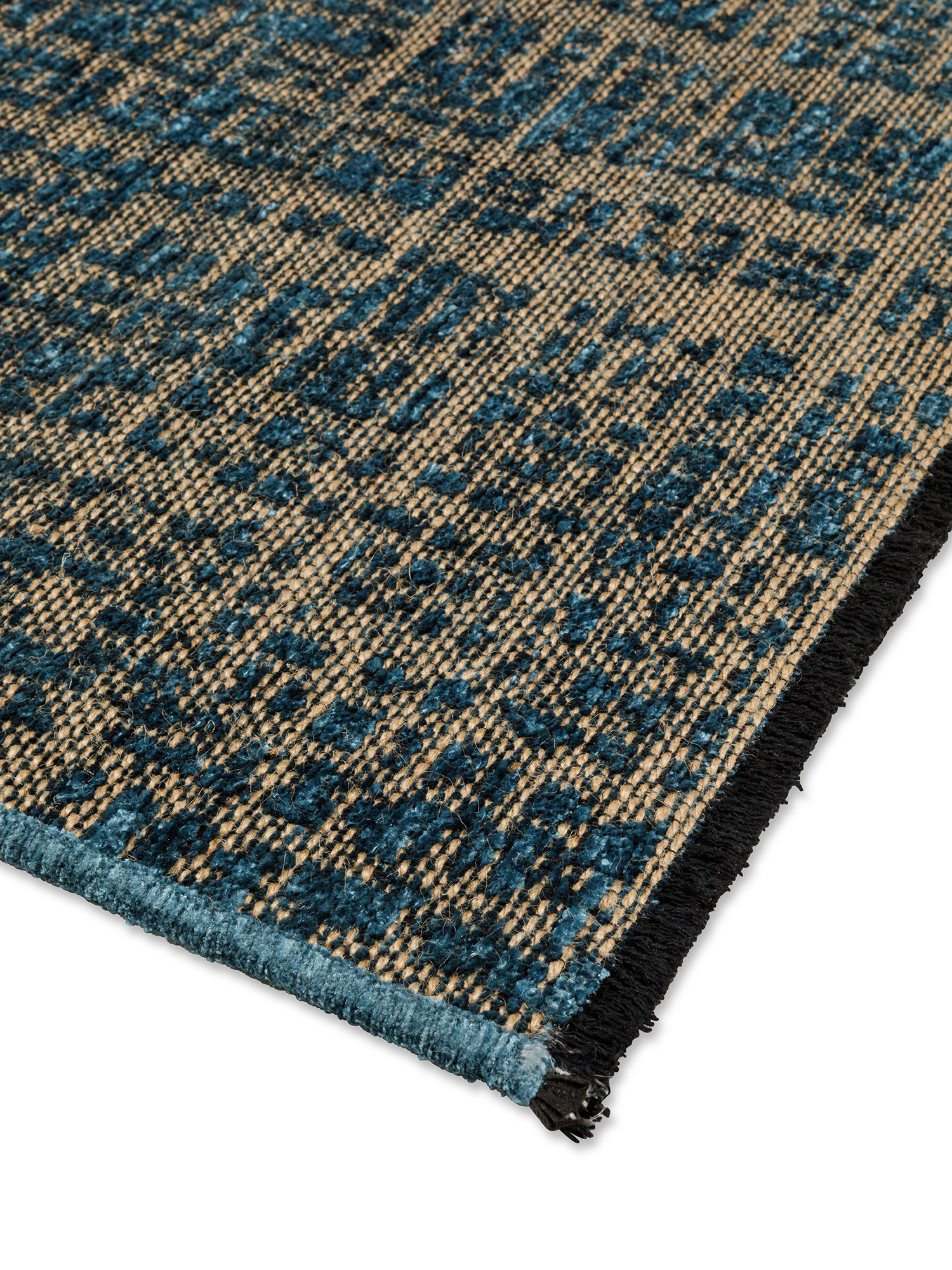 Carpet in cotton and jute, Blue, large image number 1