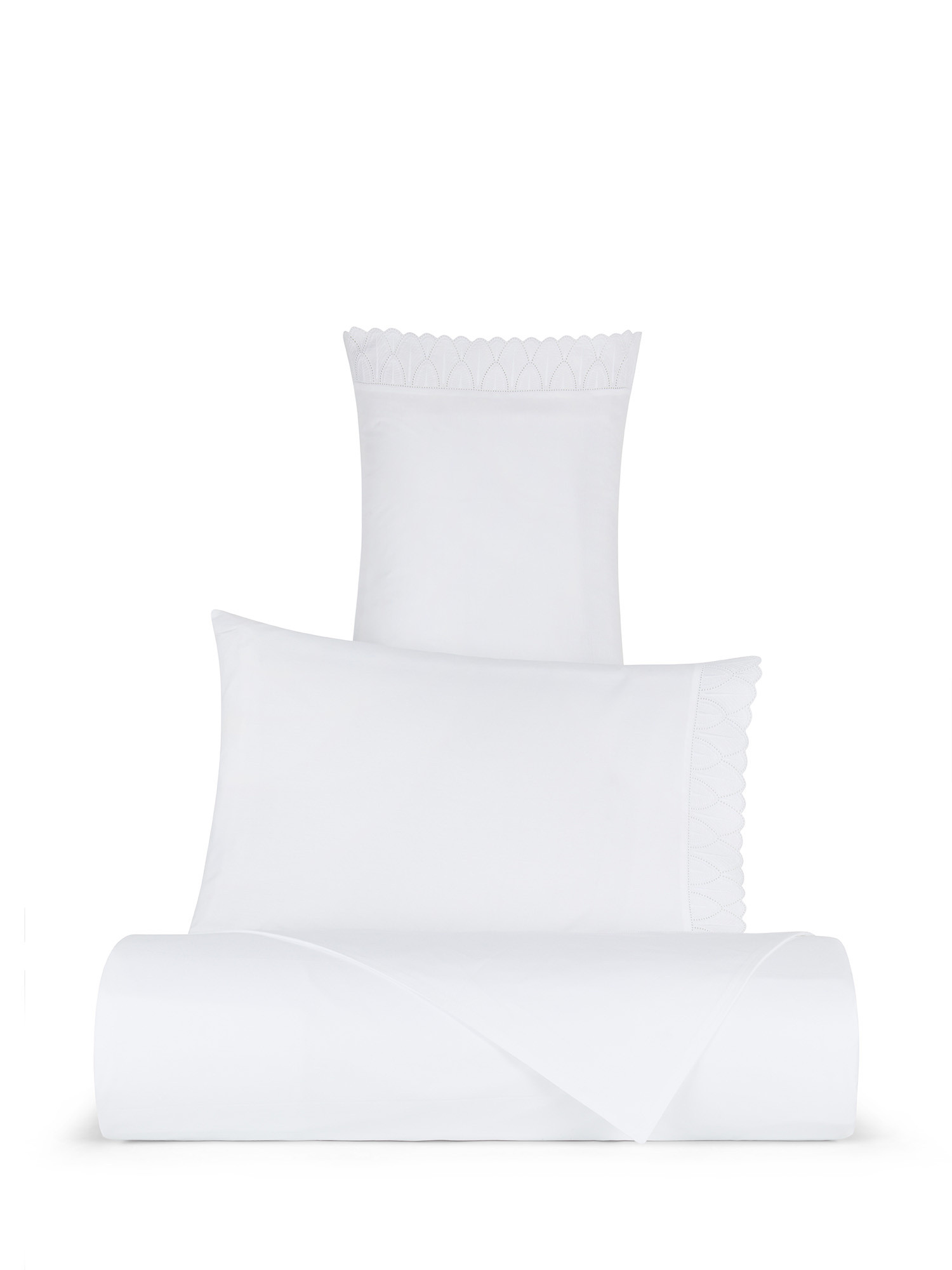 Pillowcase in fine cotton percale Portofino, White, large image number 3